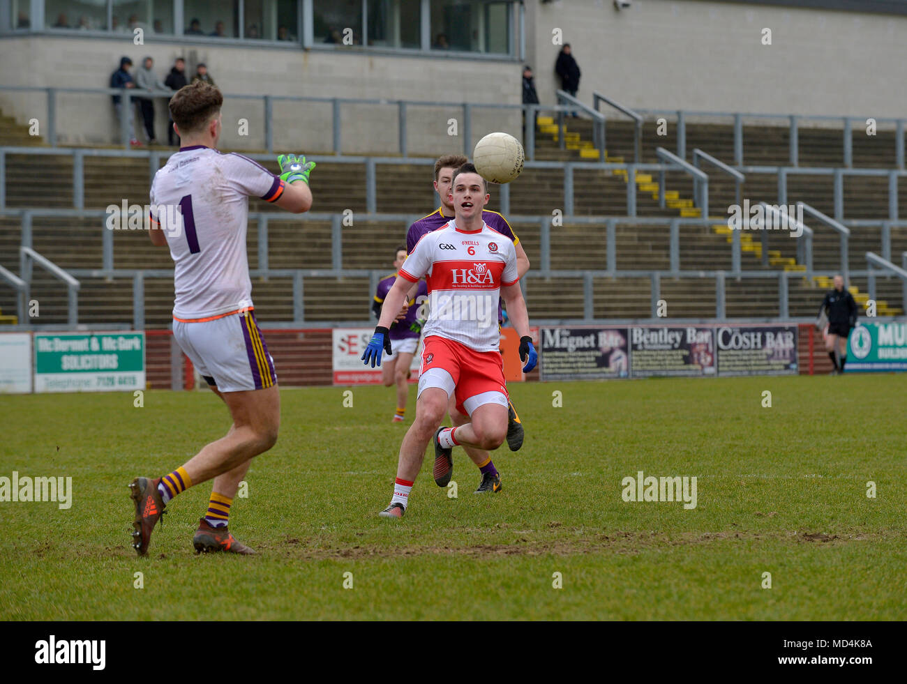 Wexford GAA v Derry, Football, Ligue nationale de football Allianz, Celtic Park, Derry, Irlande du Nord. Banque D'Images