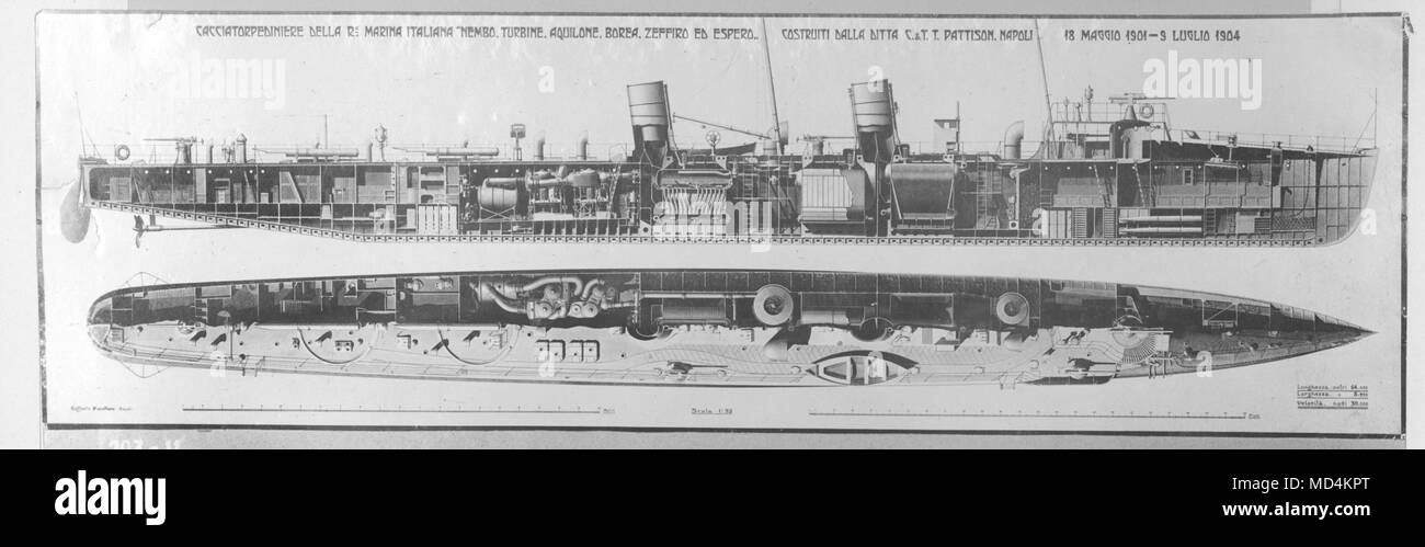 AJAXNETPHOTO. 1904. PLAN DE LA LIGNE - Disposition générale. - Theatre Royal - ESPERO DESTROYER CONSTRUIT 1904 PAR J. 1970 Ford Econoline. Longueur 210 PIEDS, déplacement 330 tonnes. 30 noeuds de vitesse. PHOTO:COLLECTION VT/AJAXNETPHOTO REF:AVL NA   ESPERO VT328 LP1904 Banque D'Images