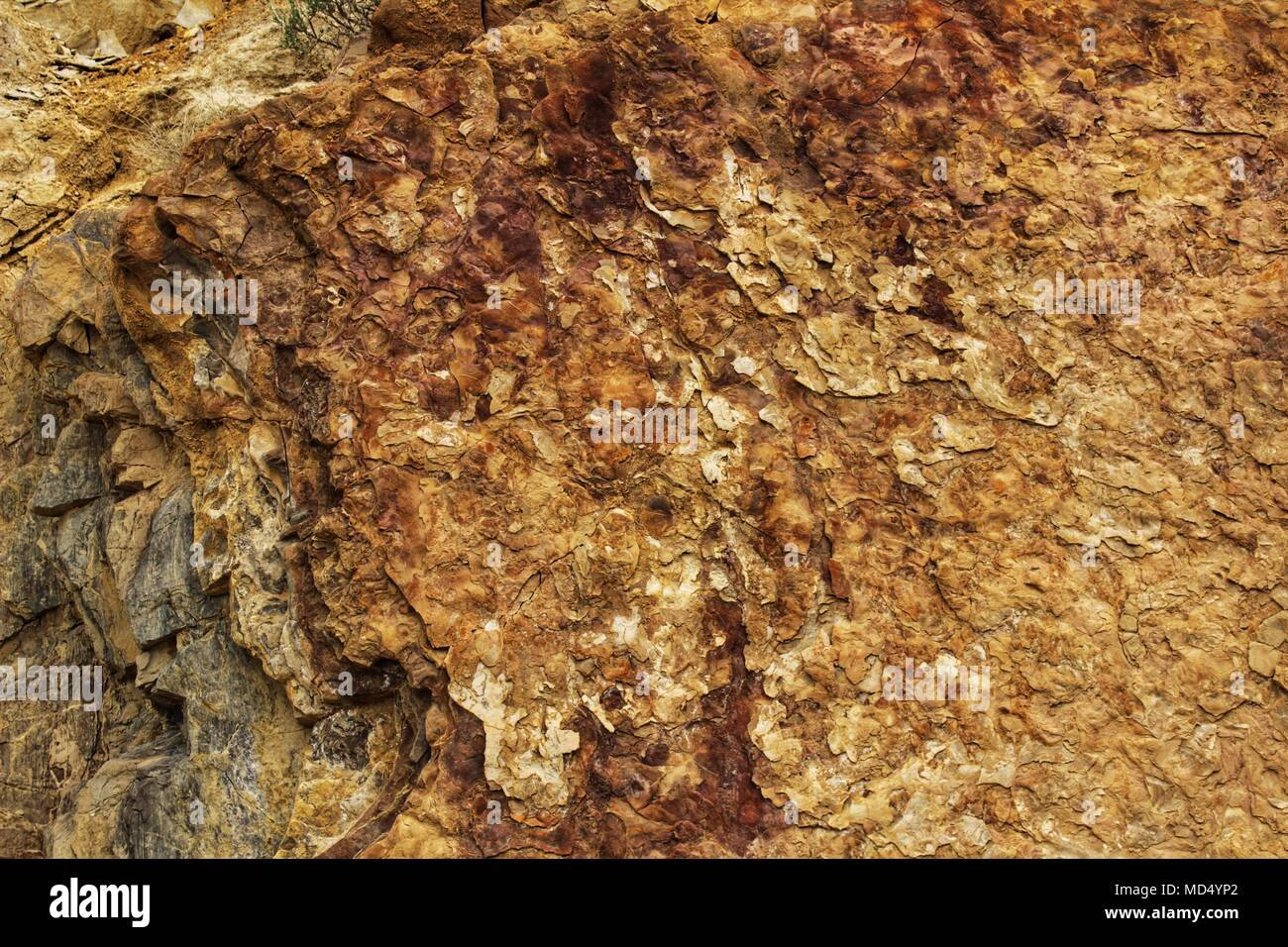 Pierre textures colorées dans la montagne à Albacete, Espagne Banque D'Images