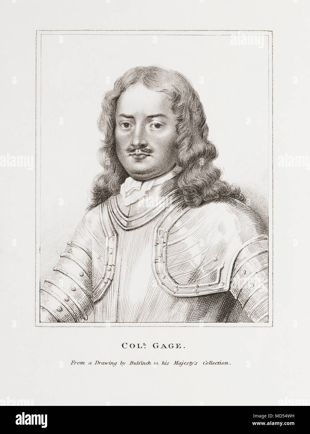 Sir Henry Gage, 1597-1645. Officier royaliste en guerre civile anglaise de Woodburn's Galerie de Portraits rares, publié en 1816. Banque D'Images