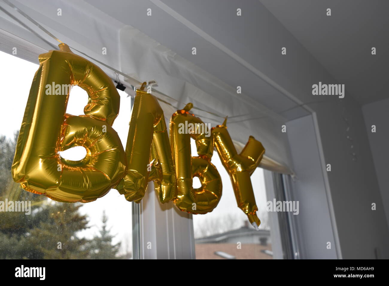 Partie de la décoration de révéler le sexe de bébé Banque D'Images