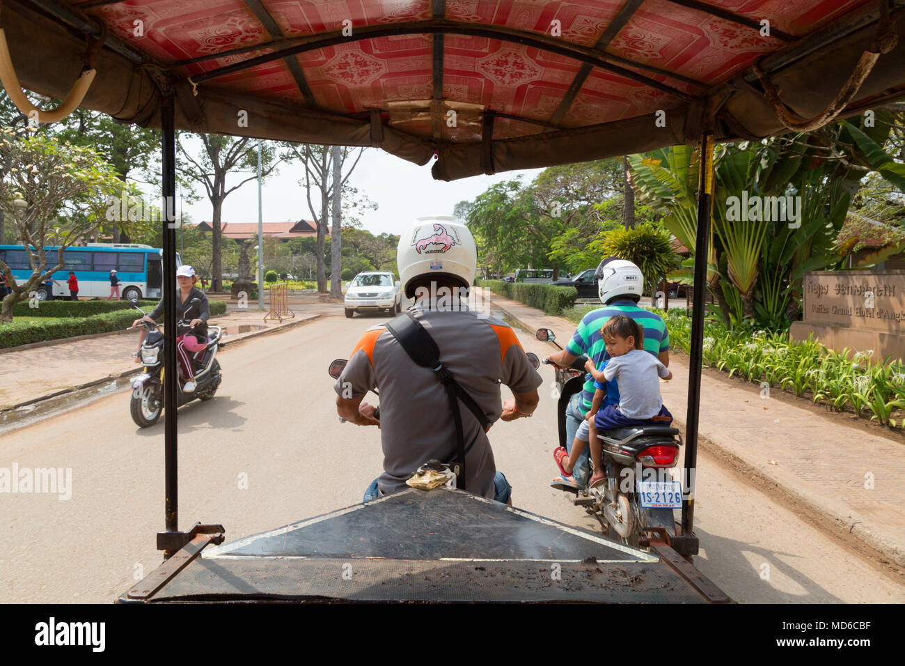 En taxi moto Siem Reap, Siem Reap, Cambodge Asie Banque D'Images