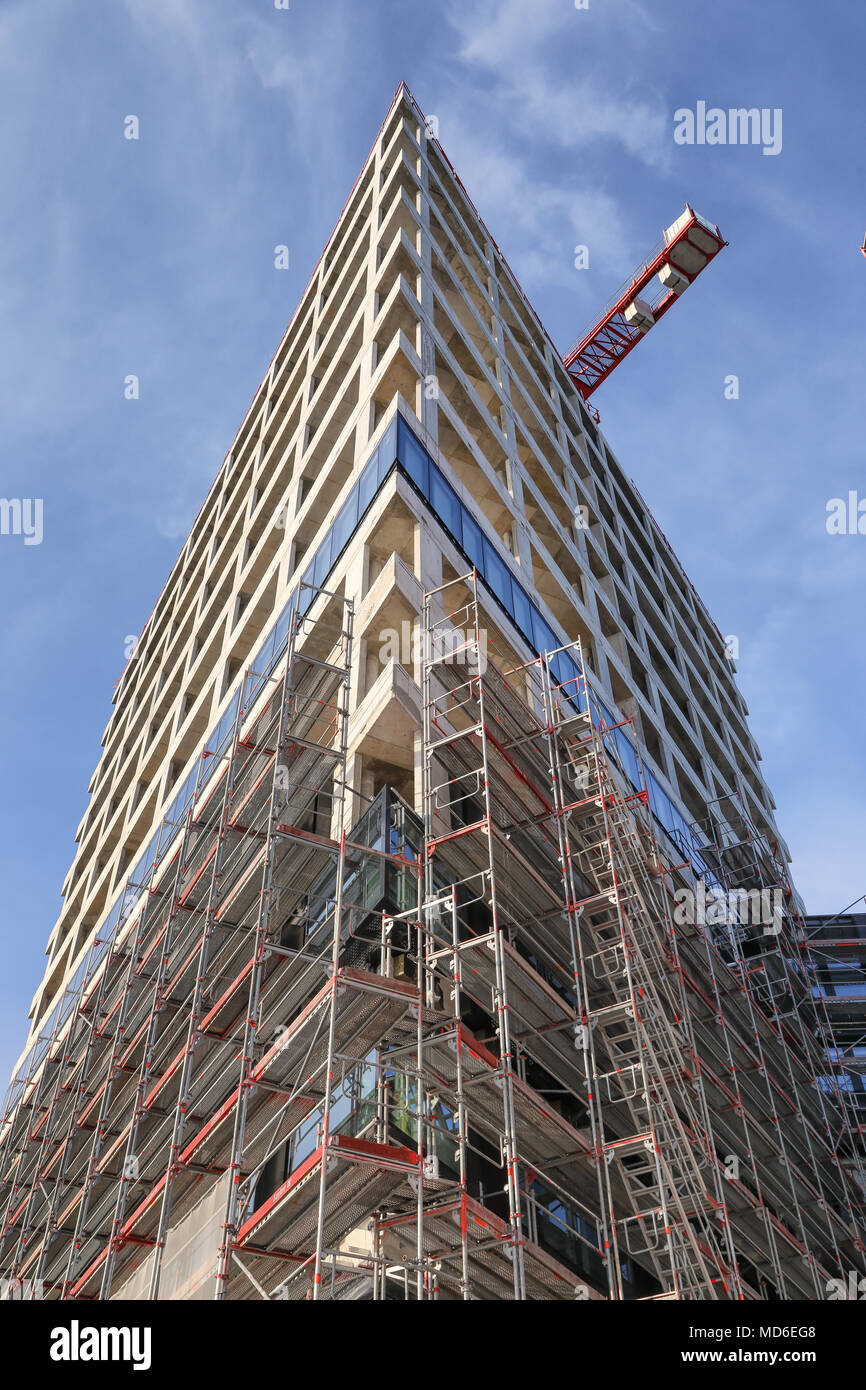 Construction en béton armé à Hambourg Banque D'Images
