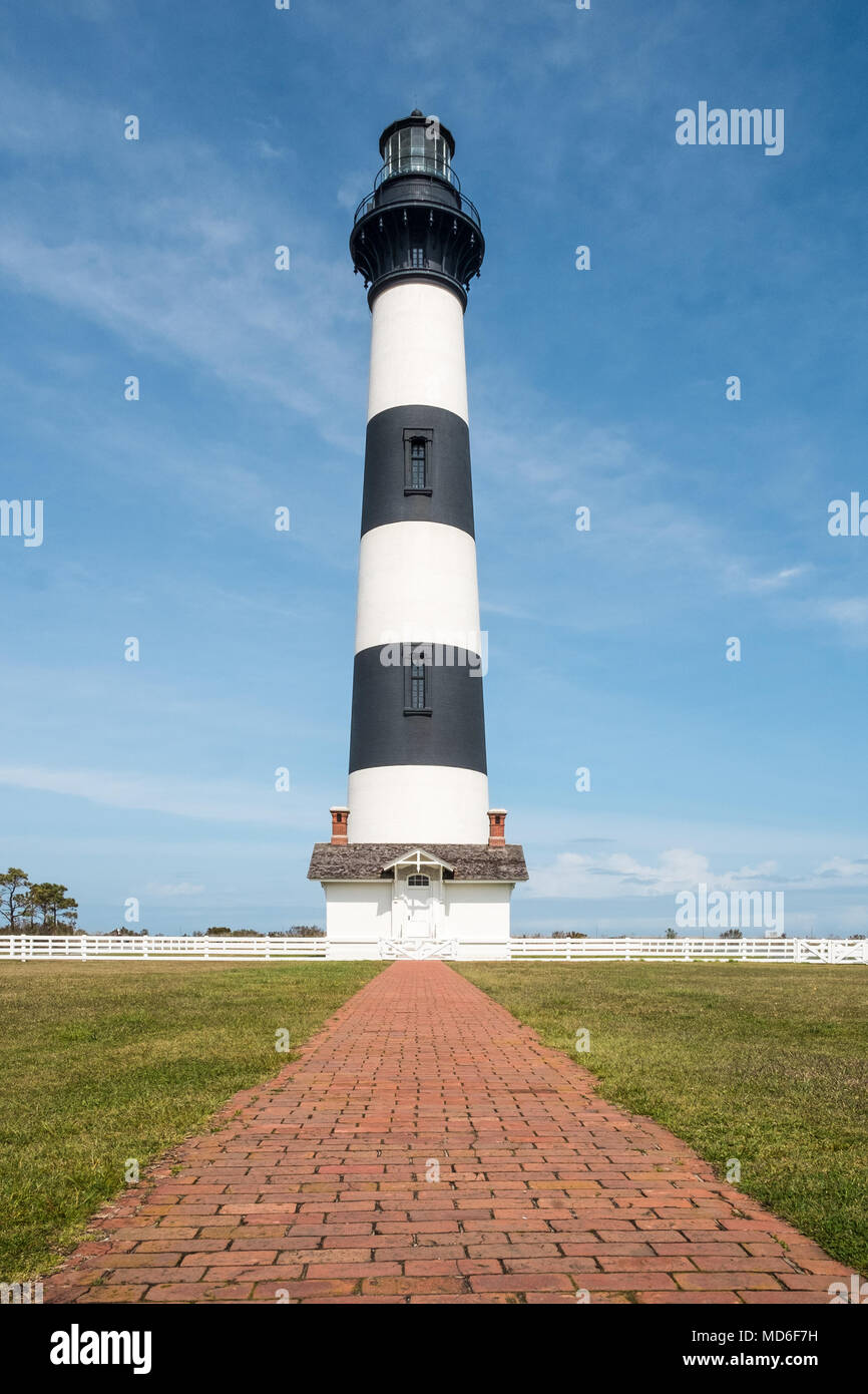 L'historique phare de Bodie Island Cape Hatteras National Seashore. Banque D'Images