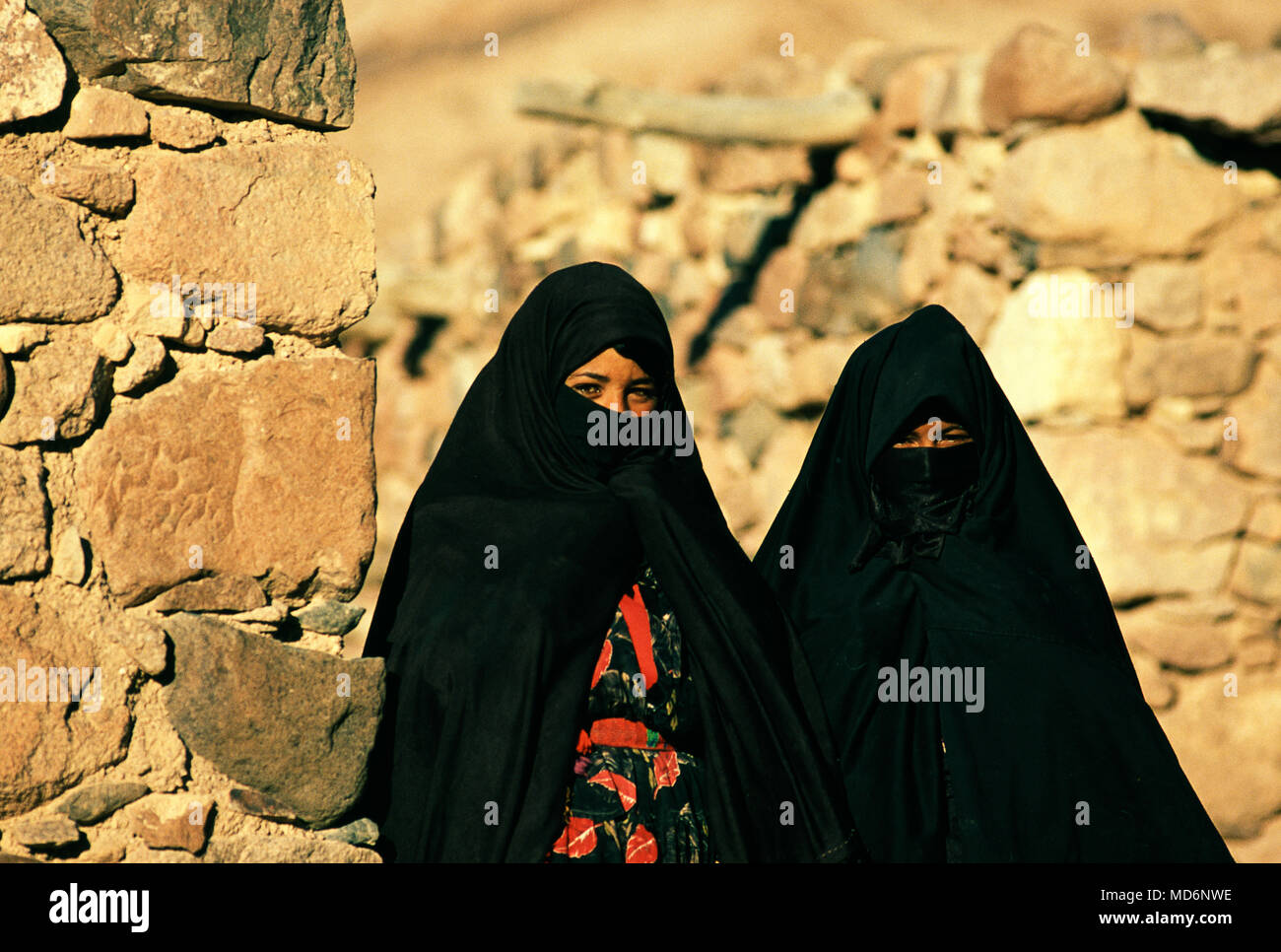 Sinaï, Égypte ; 2 filles berger bédouin Banque D'Images