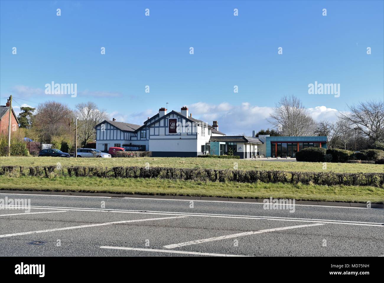 Longton, Lancashire, Royaume-Uni. 20 février 2018. Avis de Longton Village Banque D'Images