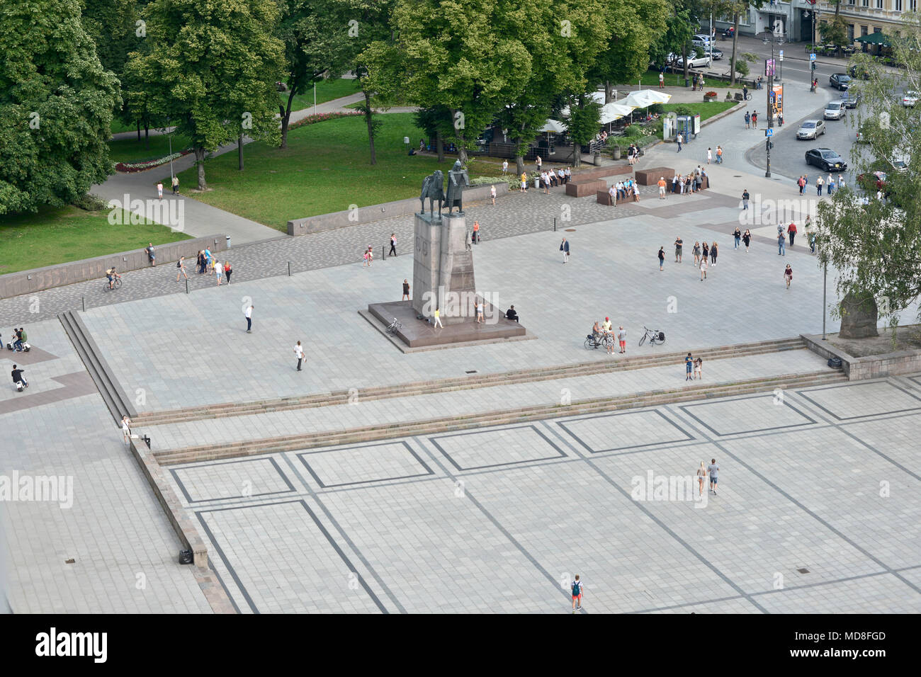 La cathédrale de Vilnius Ouvrir Park et Monument de Duc Gediminas. La lituanie Banque D'Images