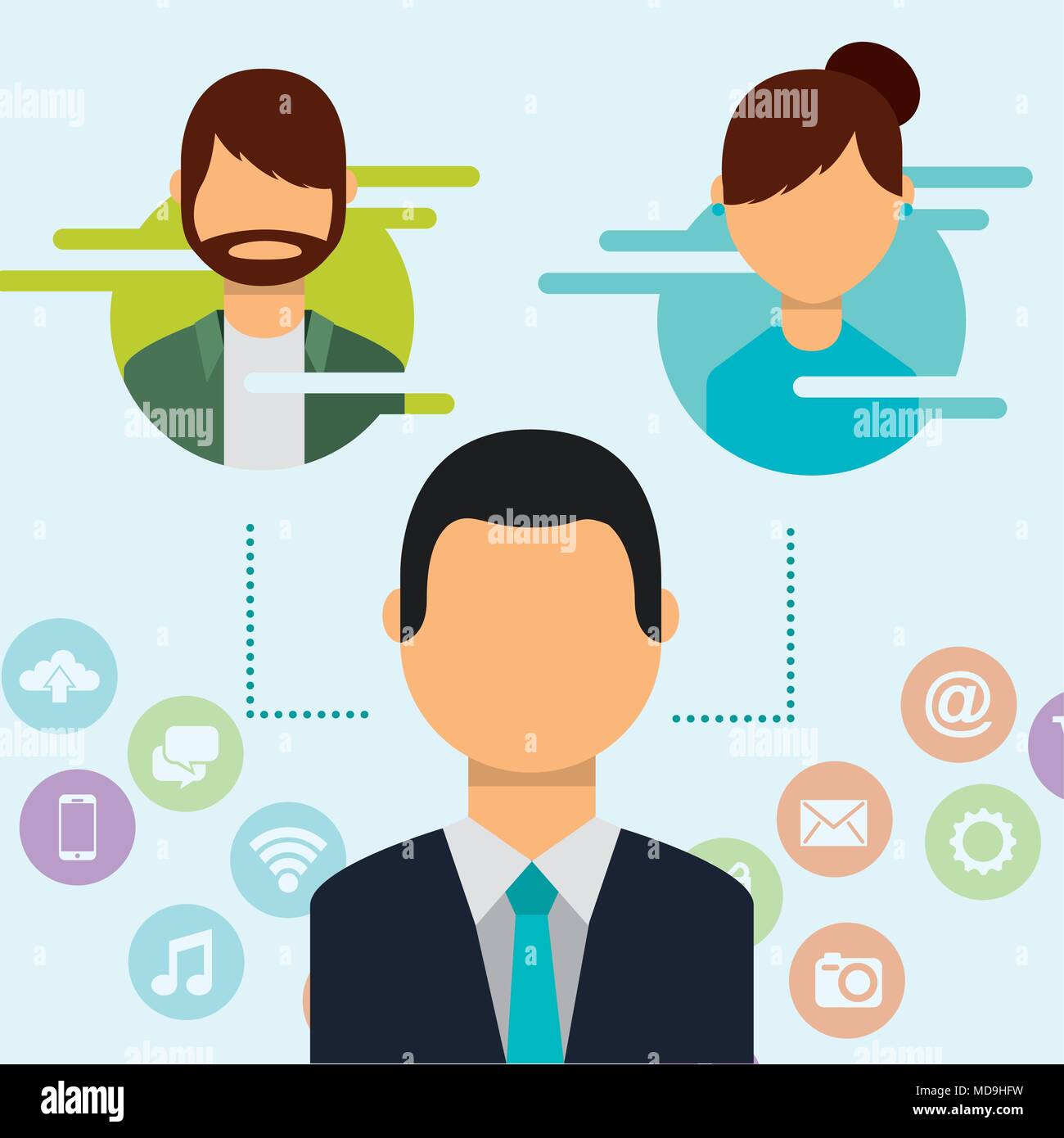 Les gens des médias sociaux Illustration de Vecteur
