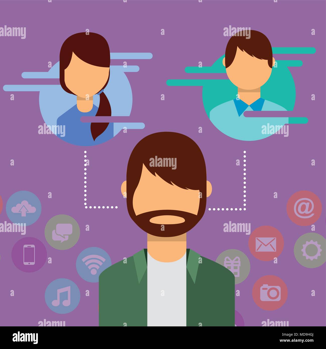 Les gens des médias sociaux Illustration de Vecteur