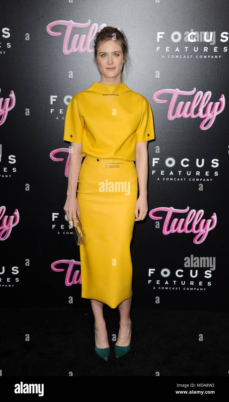 Los Angeles, CA, USA. 18 avr, 2018. Davis Mackenzie aux arrivées de TULLY Premiere, Regal LA LIVE Stadium 14, Los Angeles, CA, 18 avril 2018. Credit : Elizabeth Goodenough/Everett Collection/Alamy Live News Banque D'Images