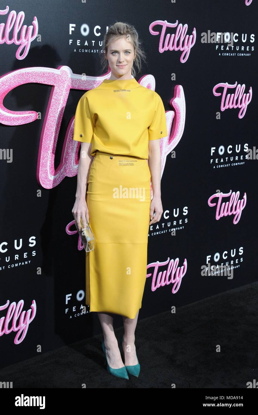 Los Angeles, CA, USA. 18 avr, 2018. Davis Mackenzie aux arrivées de TULLY Premiere, Regal LA LIVE Stadium 14, Los Angeles, CA, 18 avril 2018. Credit : Dee Cercone/Everett Collection/Alamy Live News Banque D'Images