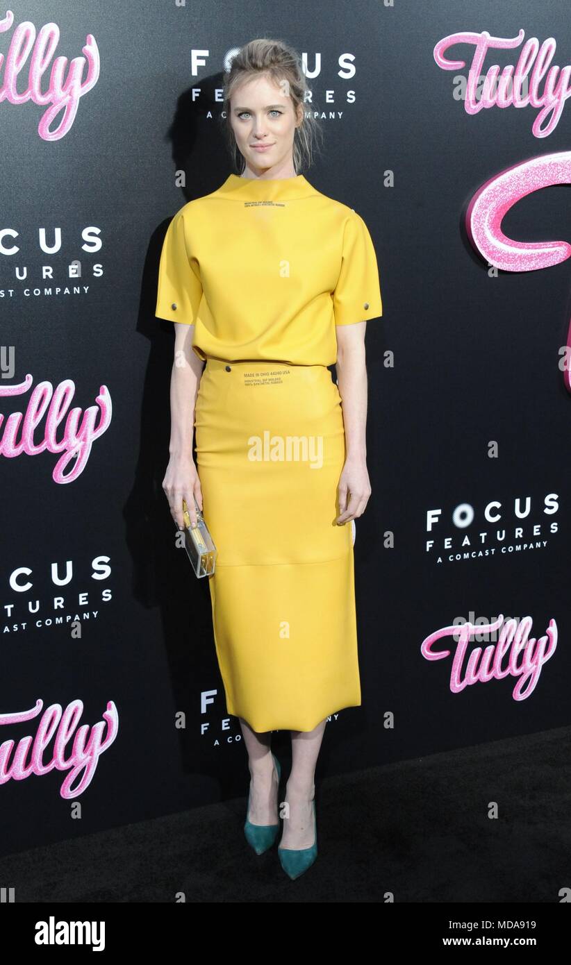 Los Angeles, CA, USA. 18 avr, 2018. Davis Mackenzie aux arrivées de TULLY Premiere, Regal LA LIVE Stadium 14, Los Angeles, CA, 18 avril 2018. Credit : Dee Cercone/Everett Collection/Alamy Live News Banque D'Images