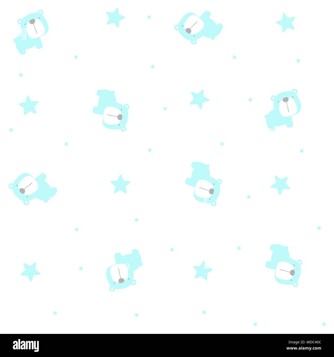 Mignon Bebe Ours Modele Transparent Avec Des Etoiles Sur Fond Blanc Design Pour Bebe Garcon Et Les Enfants Image Vectorielle Stock Alamy