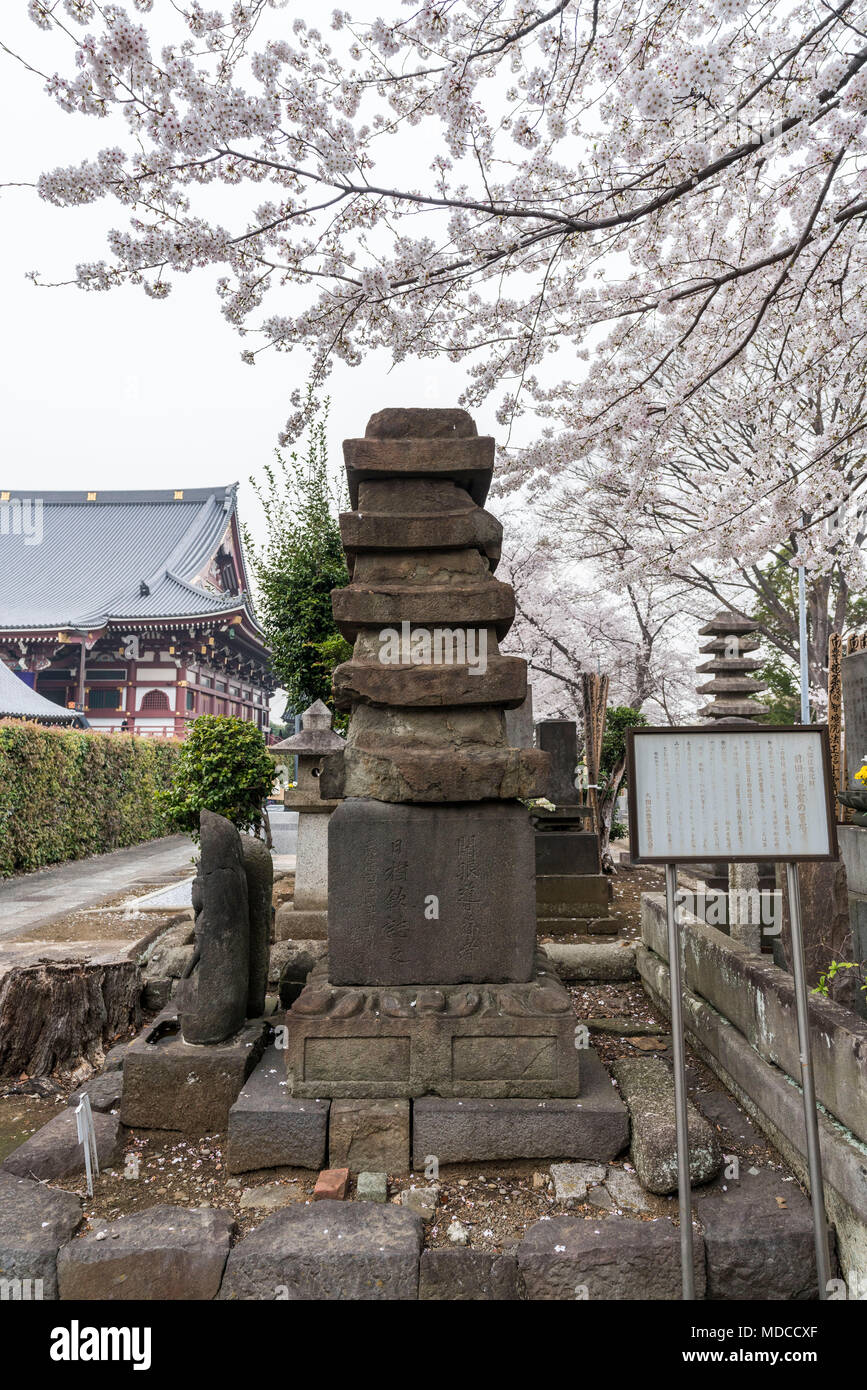 Cimetière de style traditionnel japonais, Ikegami Honmonji temple, Tokyo, Tokyo, Japon Banque D'Images