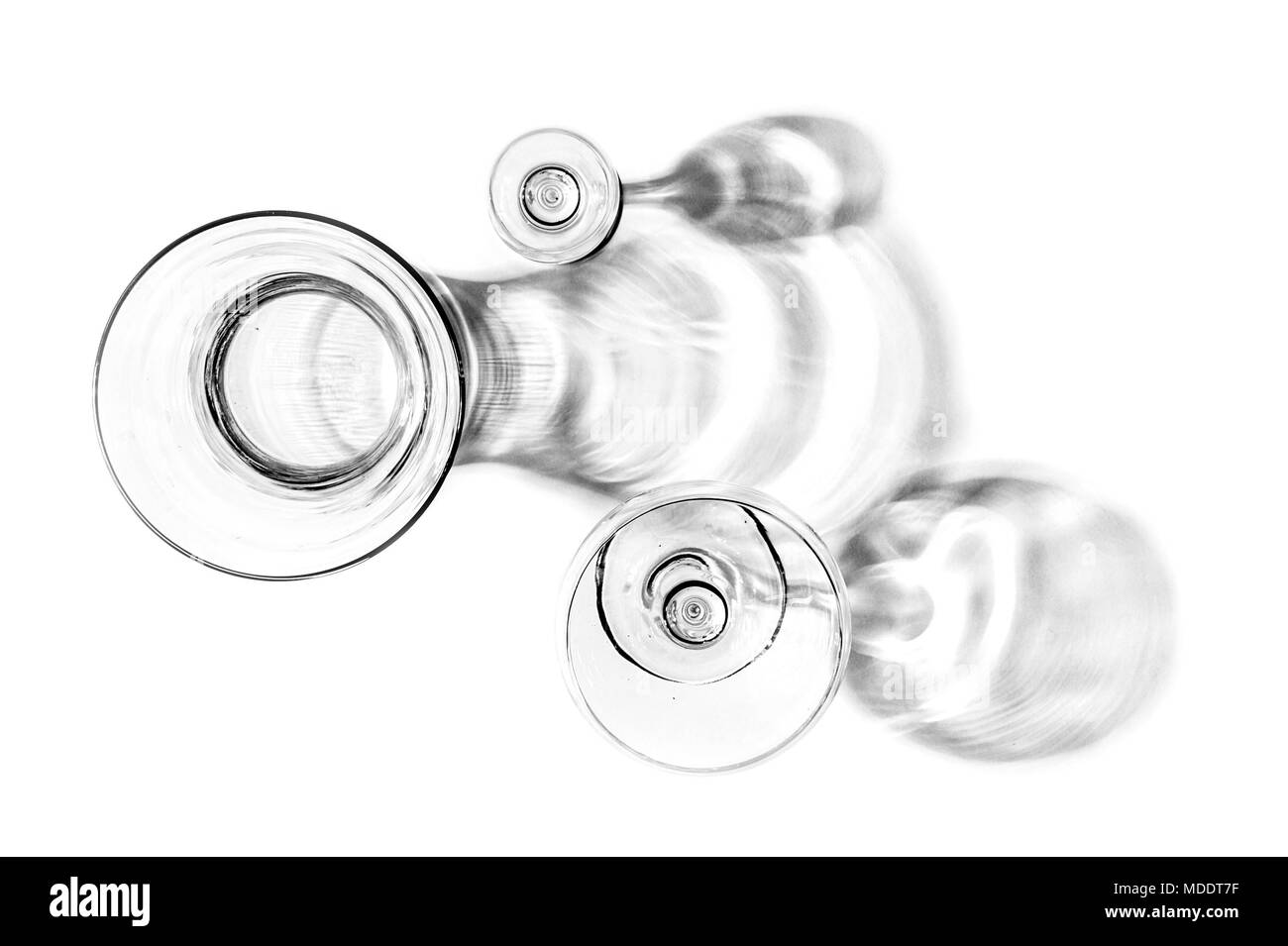 Abstract photo en noir et blanc de la verrerie Banque D'Images