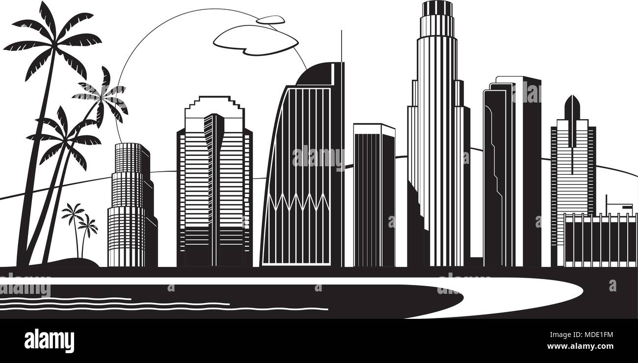 Silhouette de Los Angeles par jour - vector illustration Illustration de Vecteur