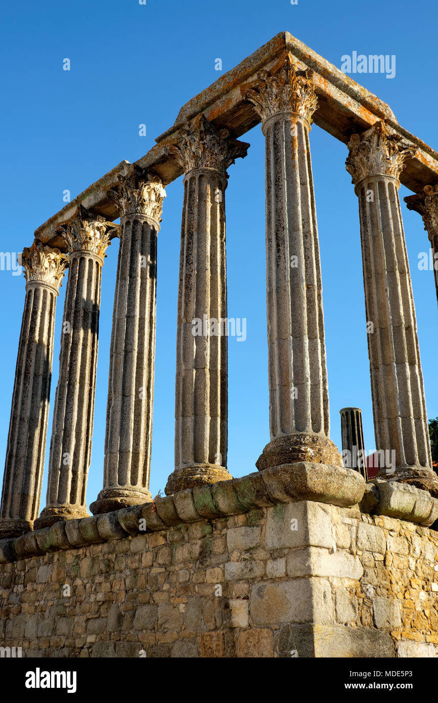 Le Temple romain de Diana, Largo do Conde de Vila Flor, Evora, Portugal Banque D'Images