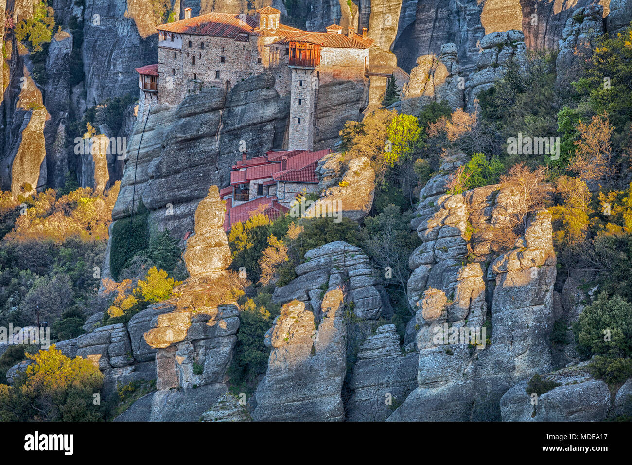 Roussanou antiq,monastère orthodoxe en Grèce,Meteora Banque D'Images