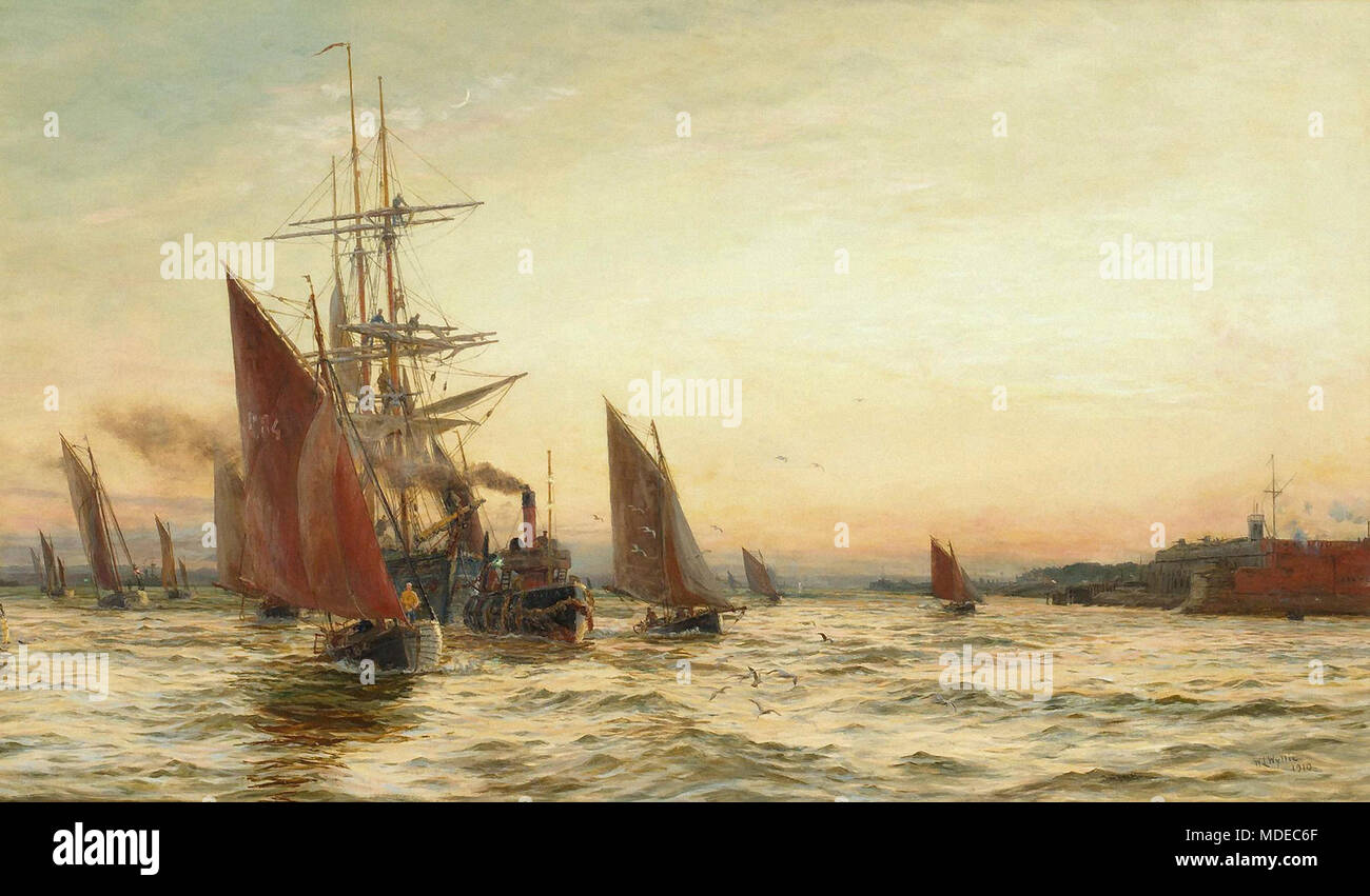 William Lionel Wyllie - Entrée du port Banque D'Images