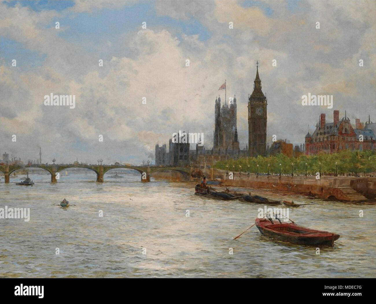 William Lionel Wyllie - les chambres du Parlement Banque D'Images