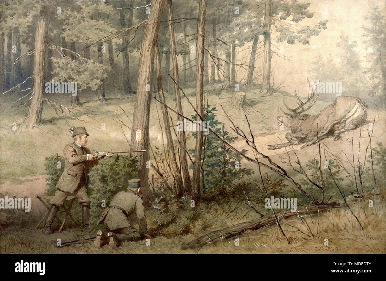 Mihaly Zichy Von - la chasse au cerf Banque D'Images