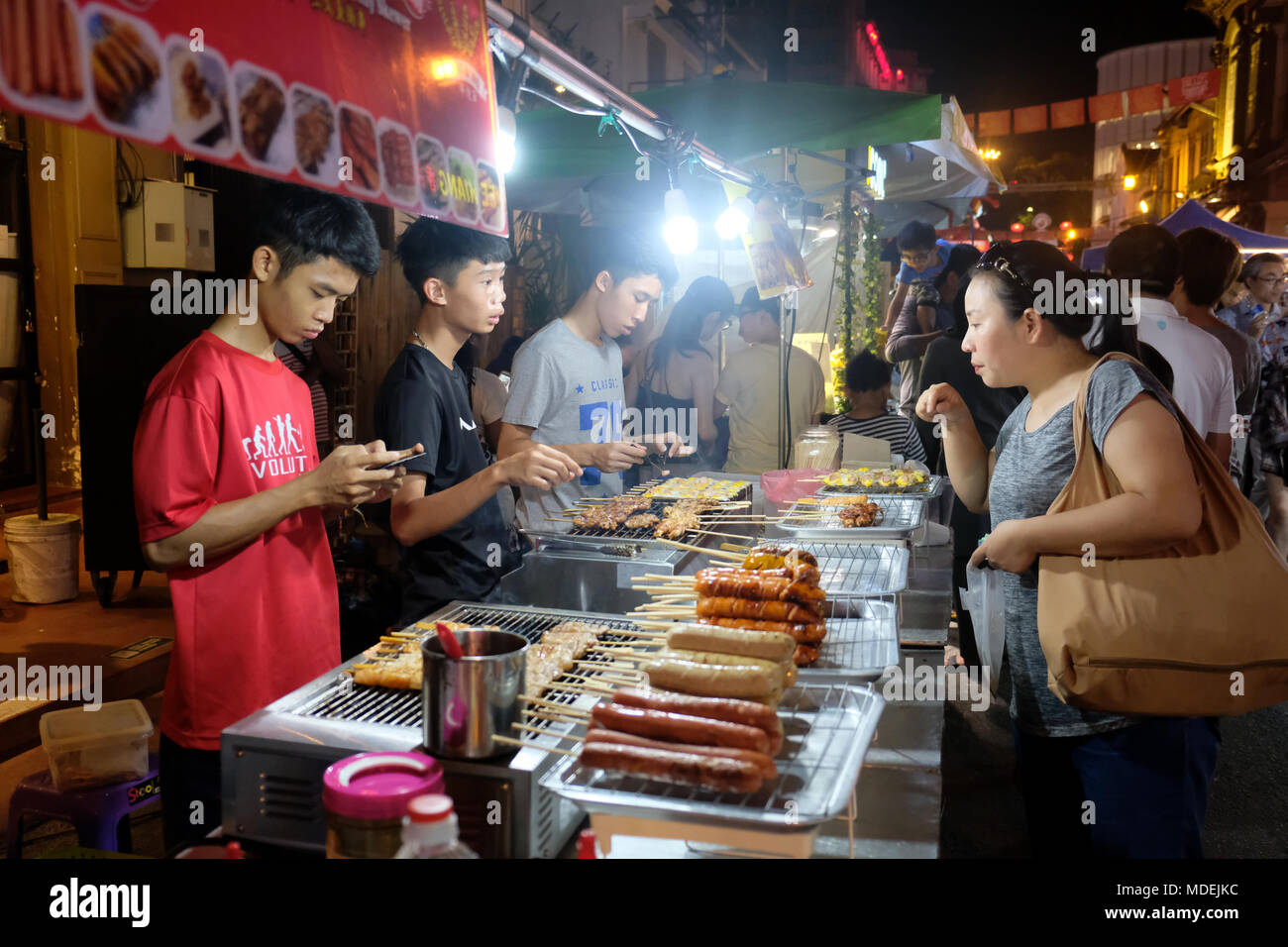 La rue Jonker, Melaka, Malaisie, Marché de nuit de week-end Banque D'Images