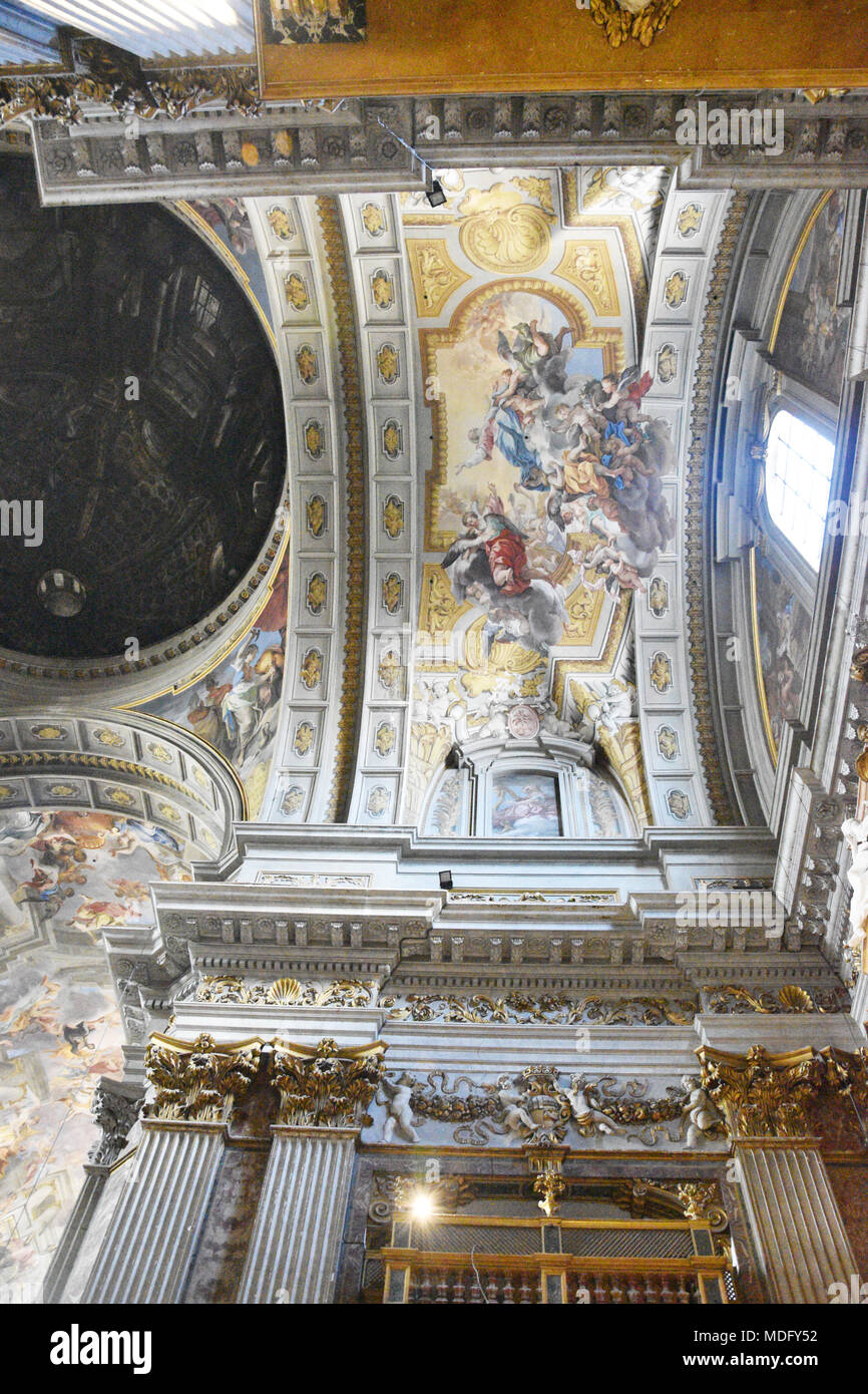Andrea Pozzo plafond peinture ; l'église de Saint Ignace de Loyola au Campus Martius (Italien : chiesa di Sant'Ignazio di Loyola à Campo Marzio, Lati Banque D'Images