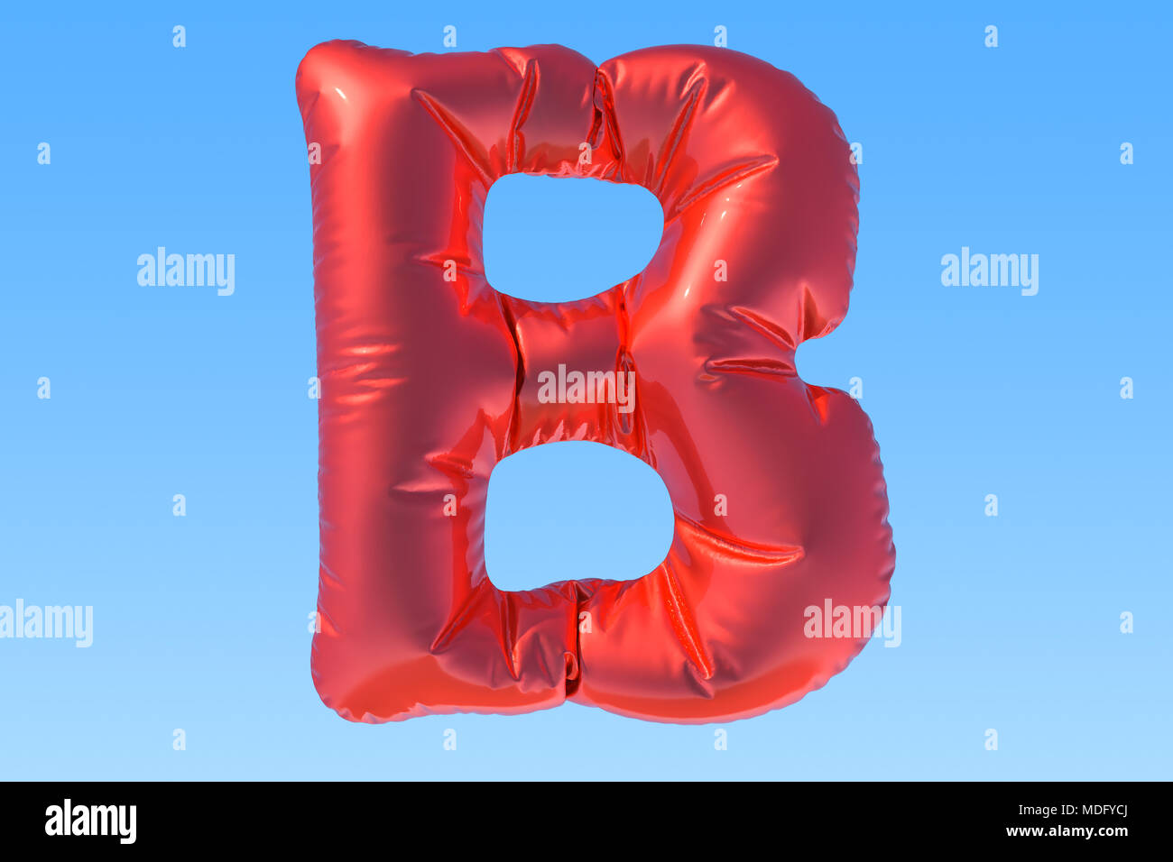 Ballon aluminium rouge lettre B, 3D Rendering Banque D'Images