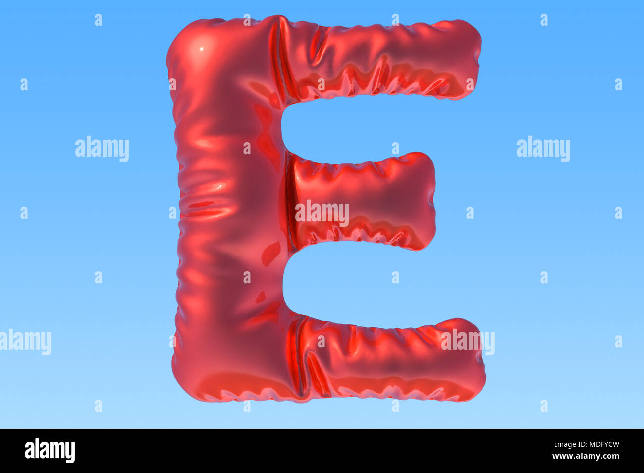 Ballon aluminium rouge lettre E, 3D Rendering Banque D'Images