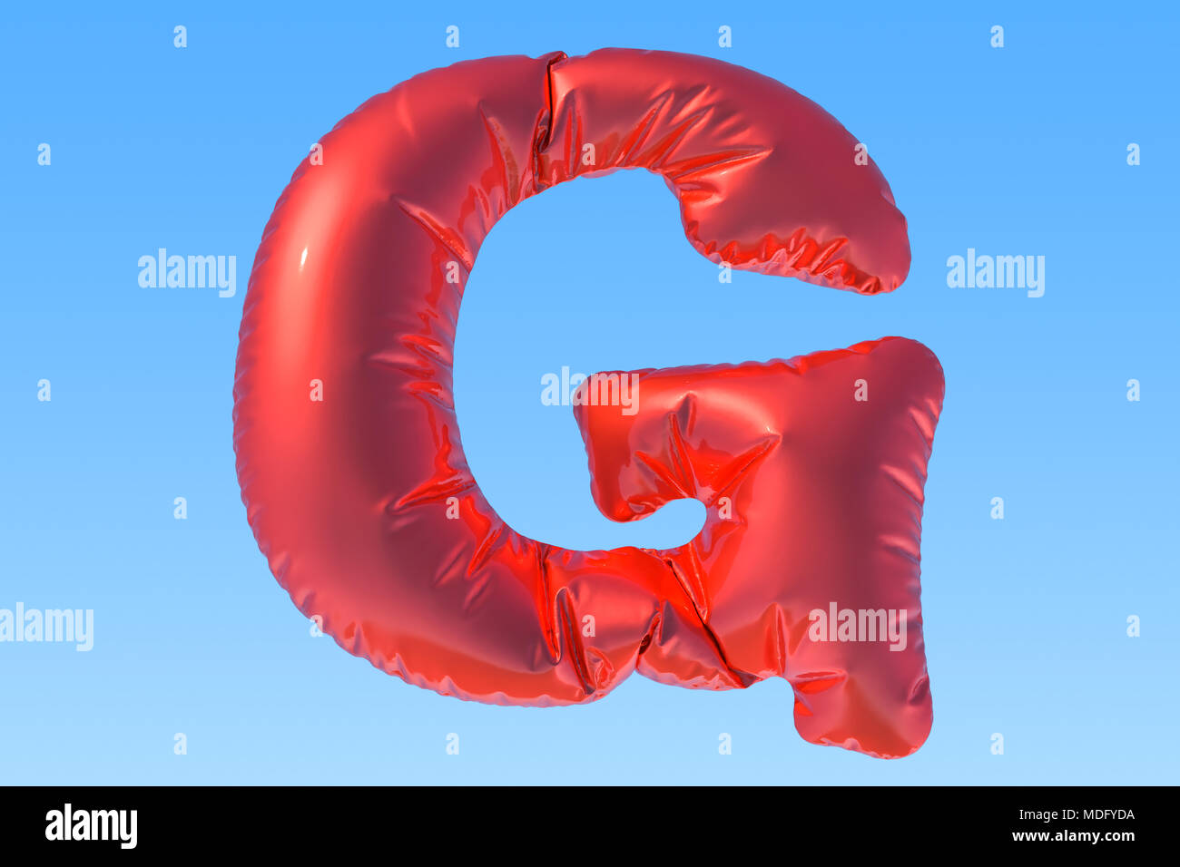 Ballon aluminium rouge lettre G, 3D Rendering Banque D'Images