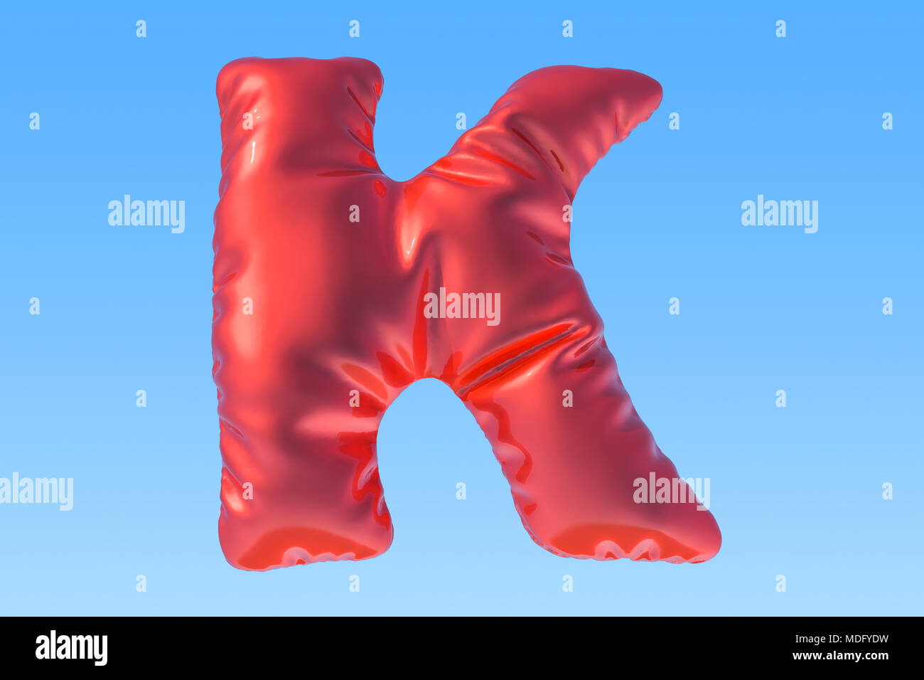 Ballon aluminium rouge lettre K, 3D Rendering Banque D'Images