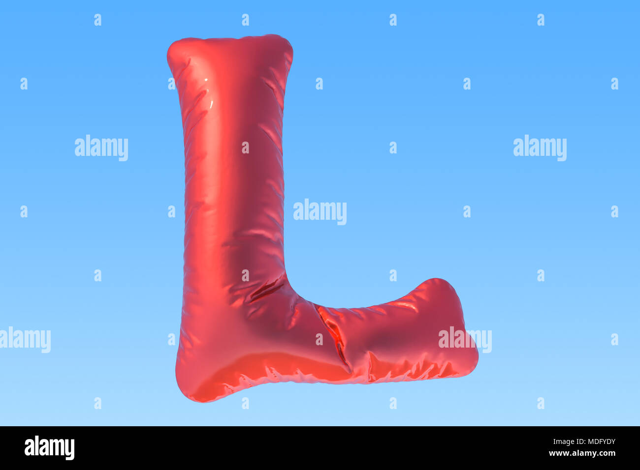 Ballon aluminium rouge lettre L, 3D Rendering Banque D'Images