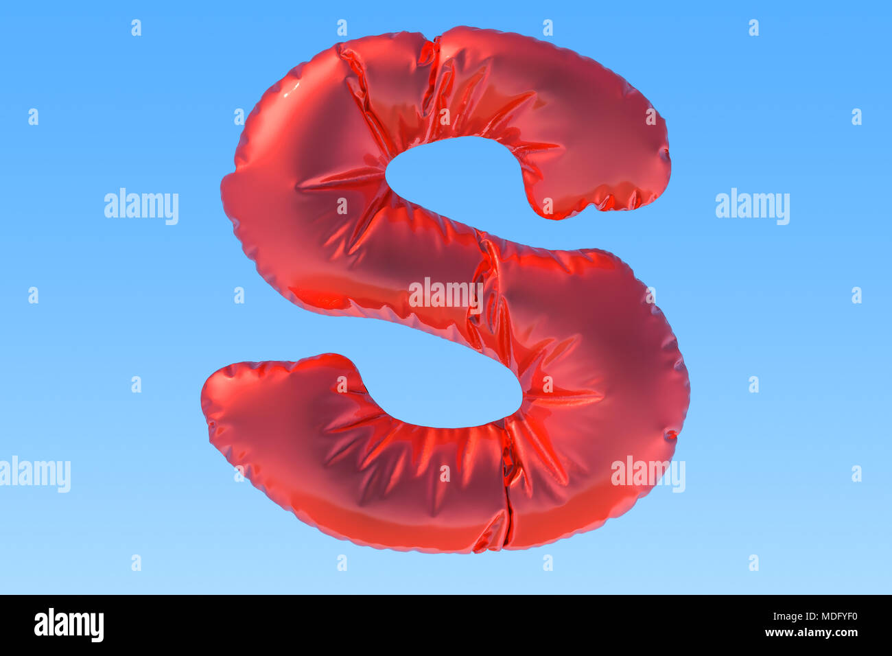 Ballon aluminium rouge lettre S, 3D Rendering Banque D'Images