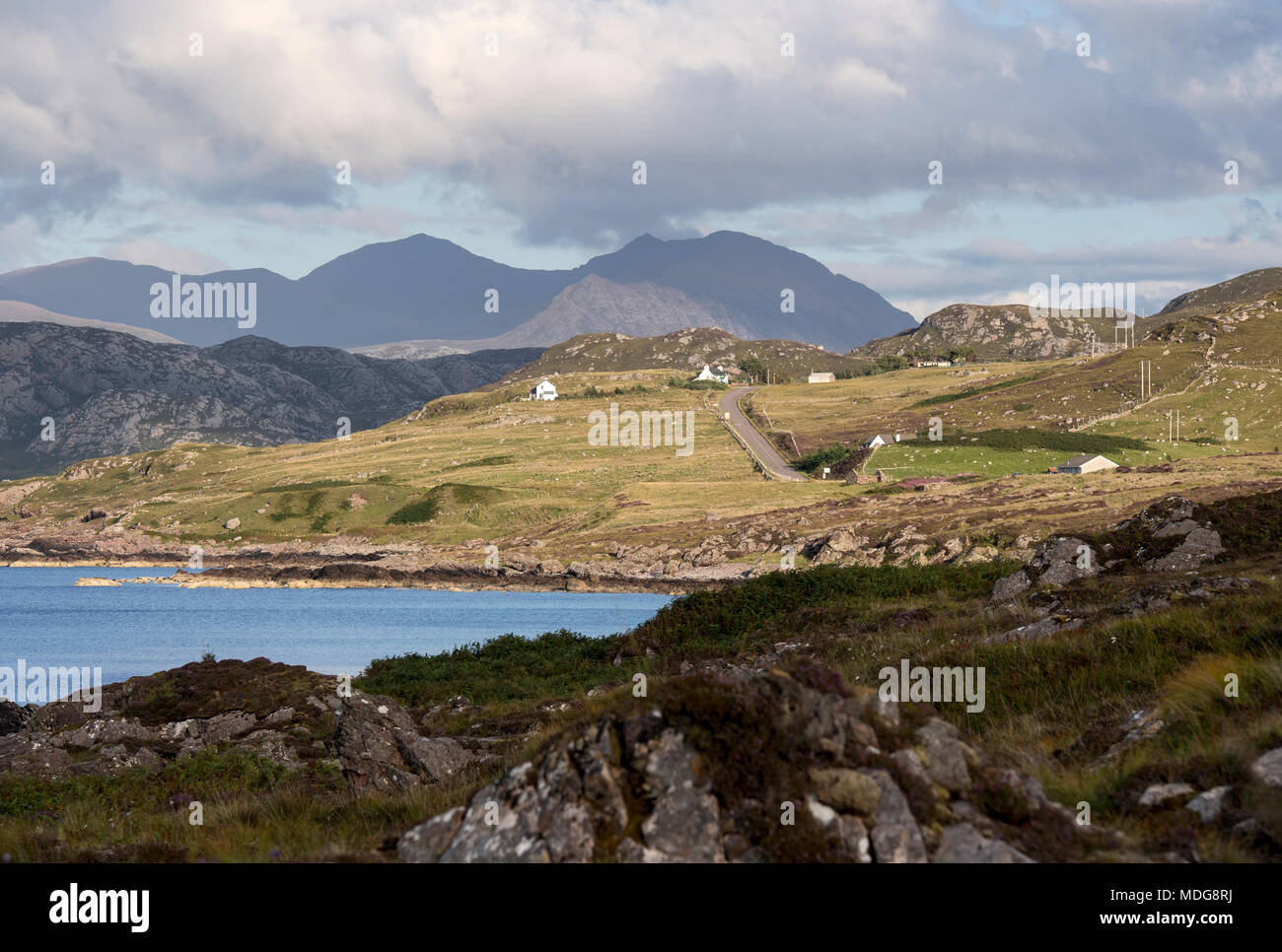 L'article de la côte du nord 500 route touristique près de laide à Wester Ross, Scotland, UK Banque D'Images