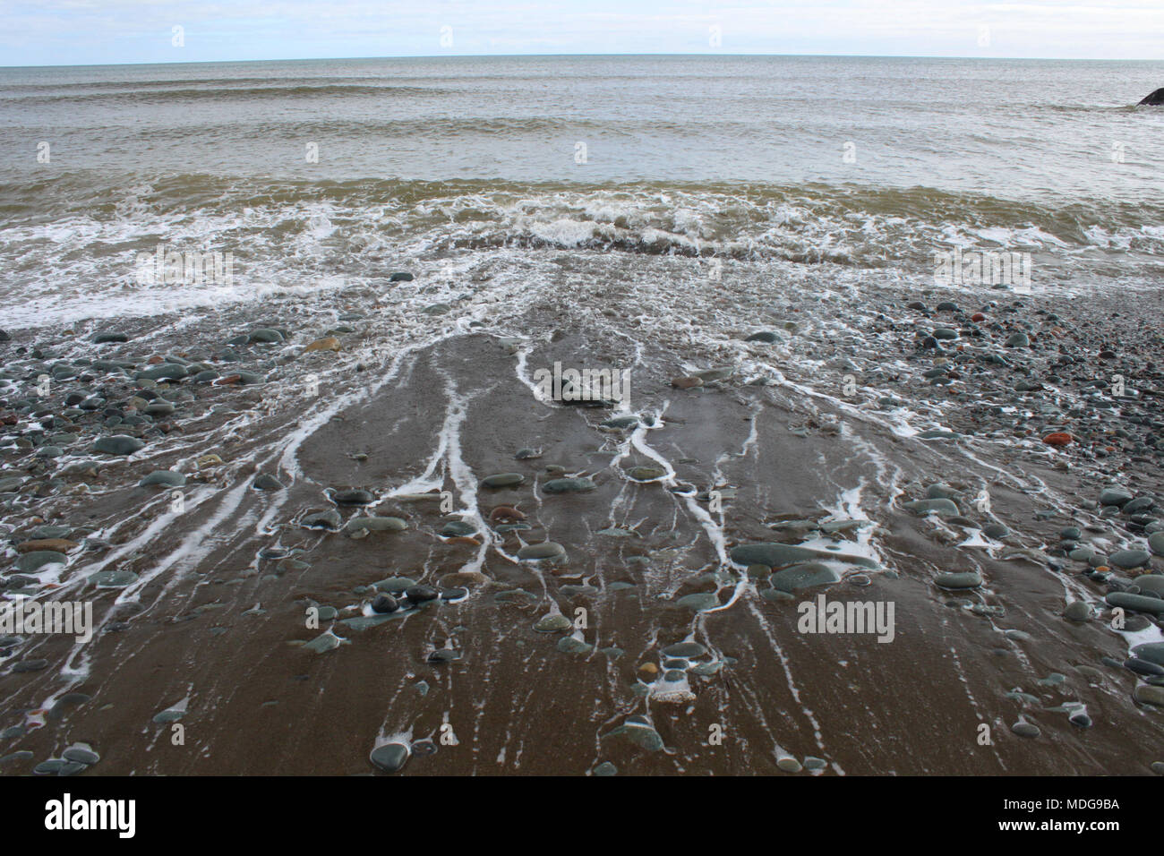 L'action des vagues à Long Beach, Lower East Chezzetcook, Nova Scotia, Canada Banque D'Images