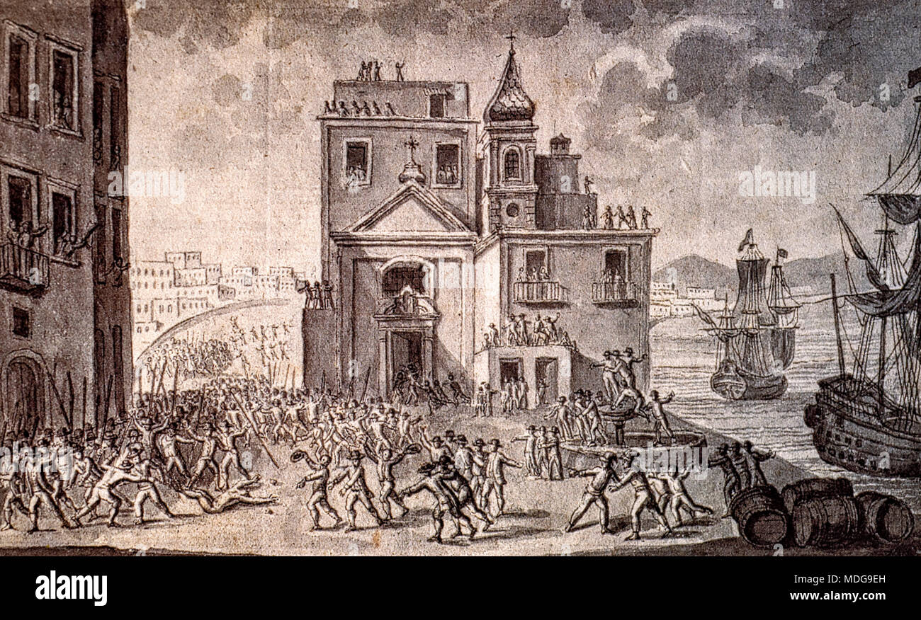 Révolution 1799 Napoli - meurtre de la section des messageries de Ferreri La mémoire d'événements populaires Banque D'Images