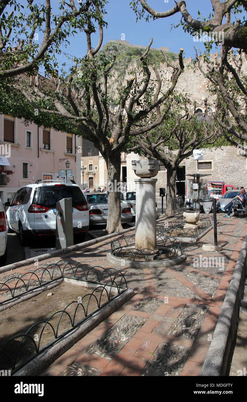 La Place Victor Emmanuel Taormina Banque D'Images