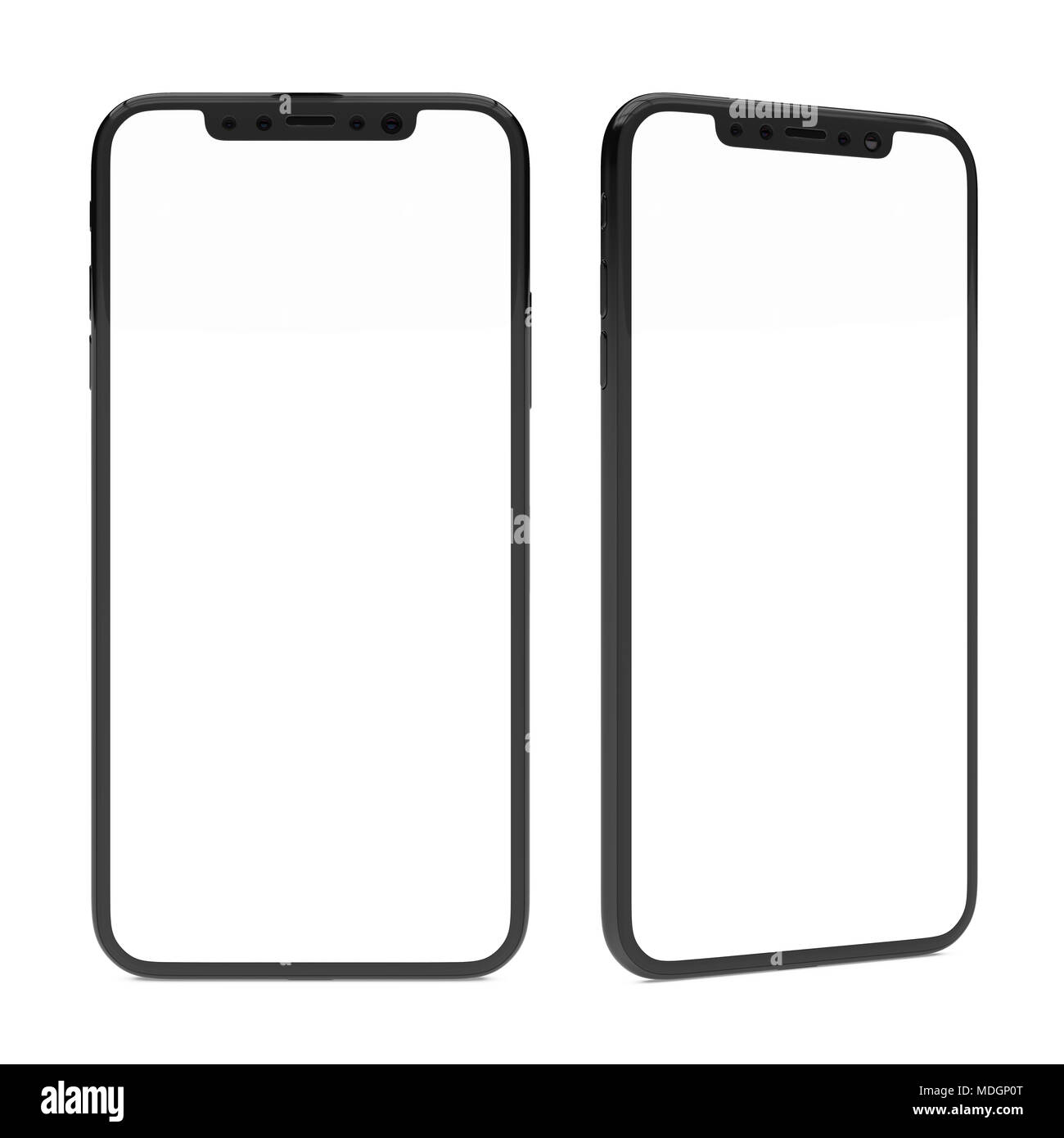 Smart Phone avec écran vide isolé Banque D'Images