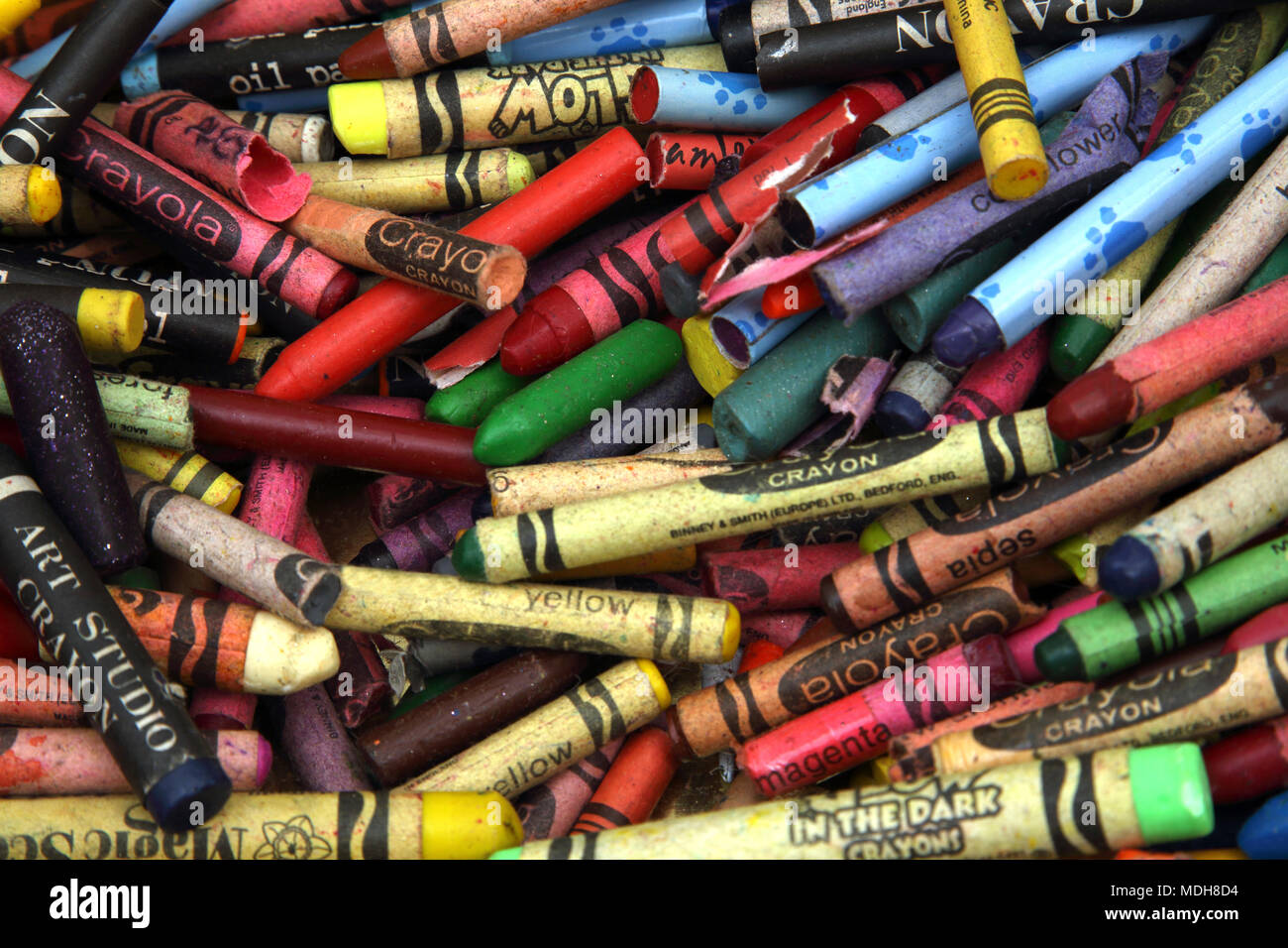 Collection de Crayons de cire Banque D'Images