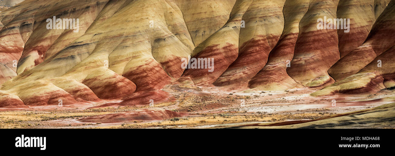 L'argile hills sont gracieux et colorés à John Day Fossil jumeaux National Monument ; Mitchell, Oregon, United States of America Banque D'Images