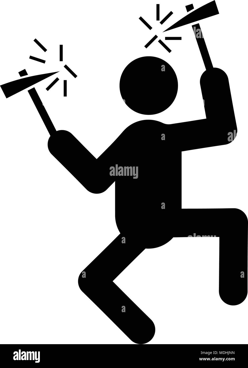 Glyphe de l'alpiniste. icône icône vecteur style plat. Illustration de Vecteur