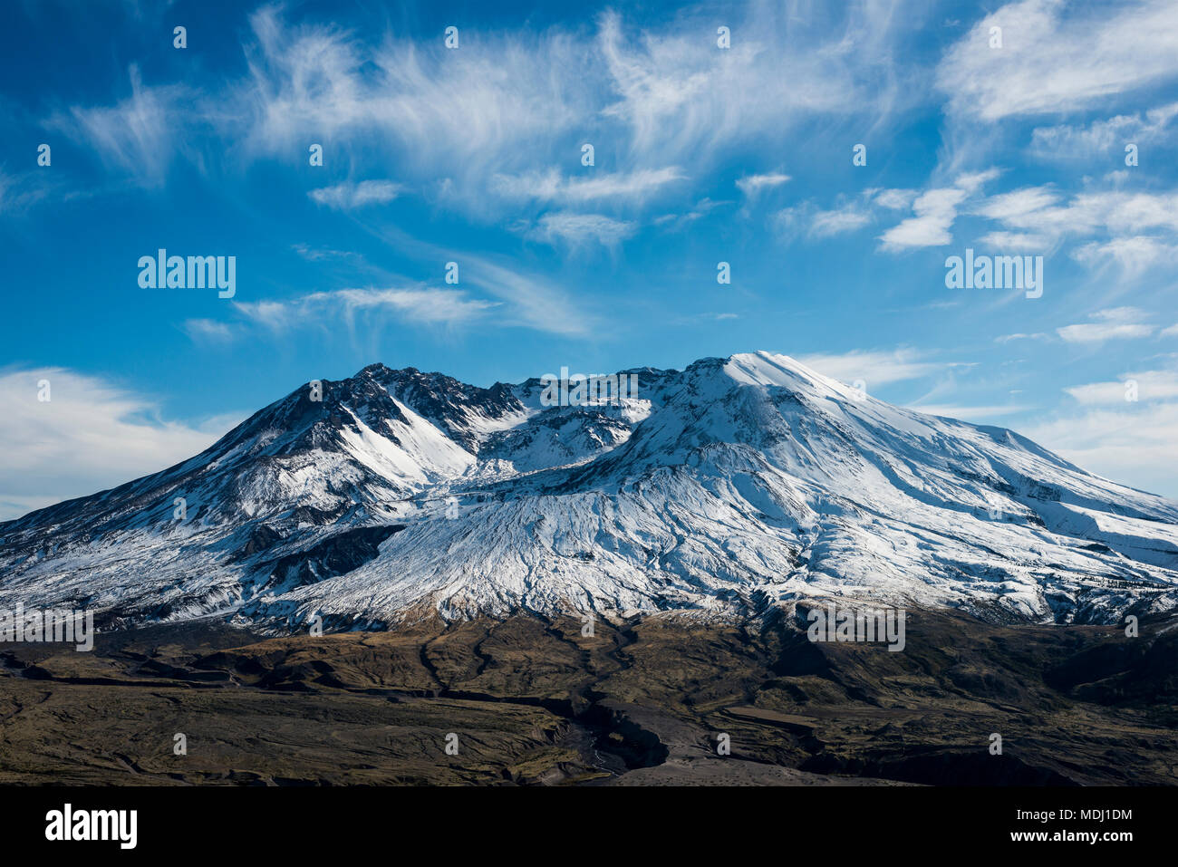 Bouchons de neige d'automne Mont Saint Helens, un volcan actif ; Toutle, Washington, États-Unis d'Amérique Banque D'Images