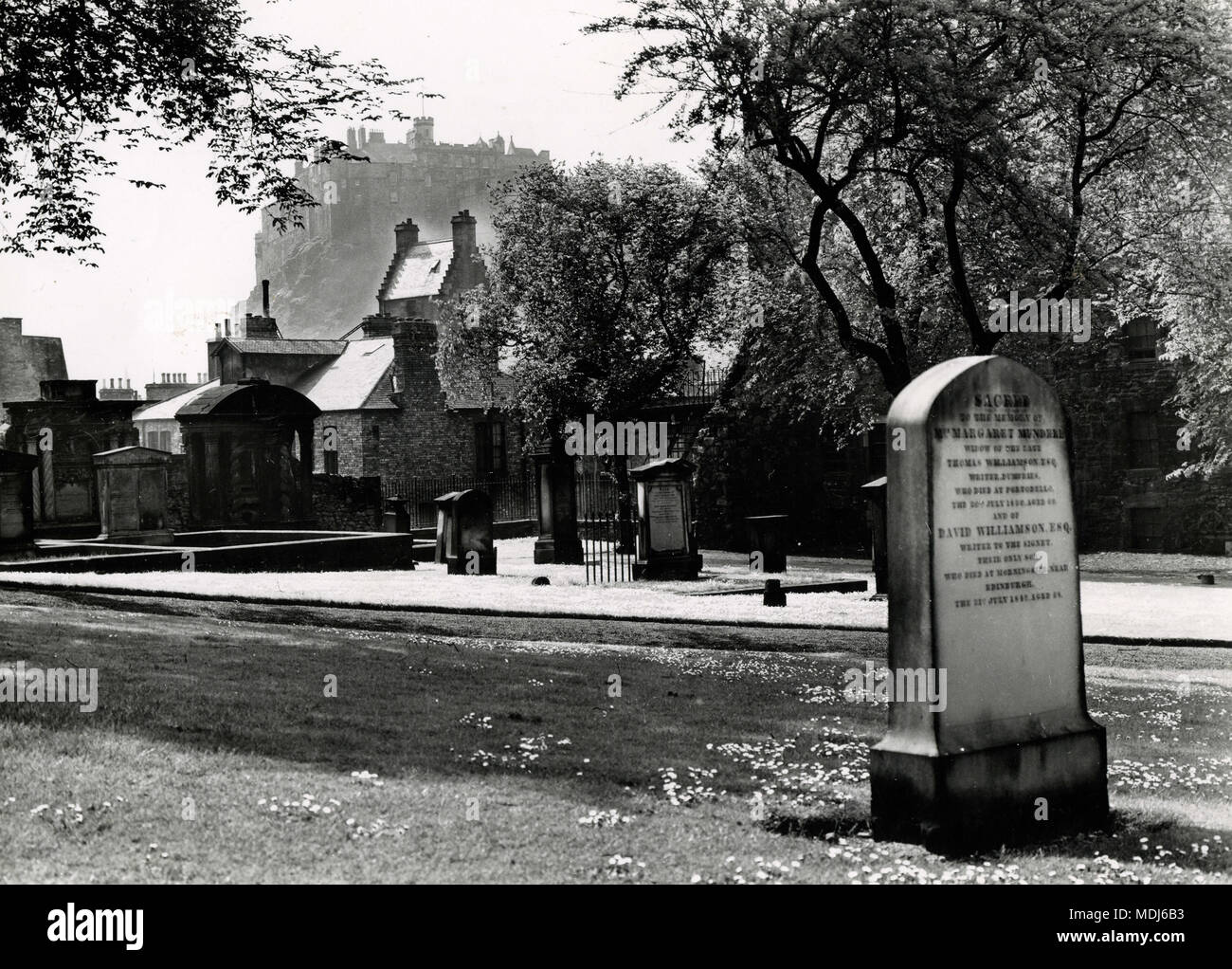 Cimetière de l'église de Greyfriars, Édimbourg, Écosse 1949 Banque D'Images