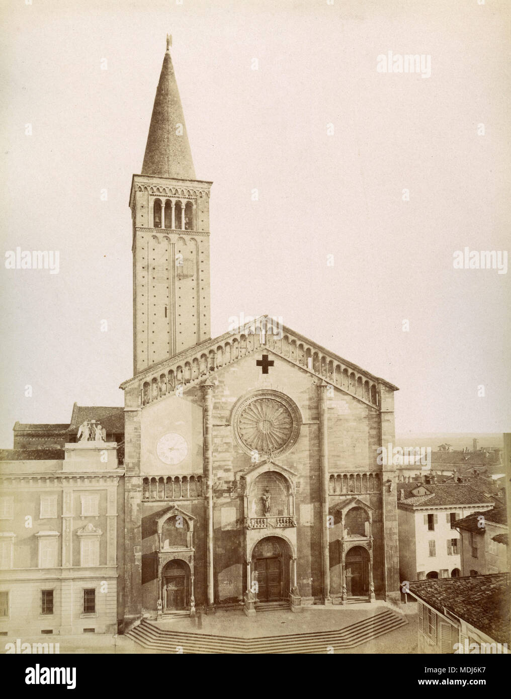 La Cathédrale, Piacenza, Italie 1880 Banque D'Images