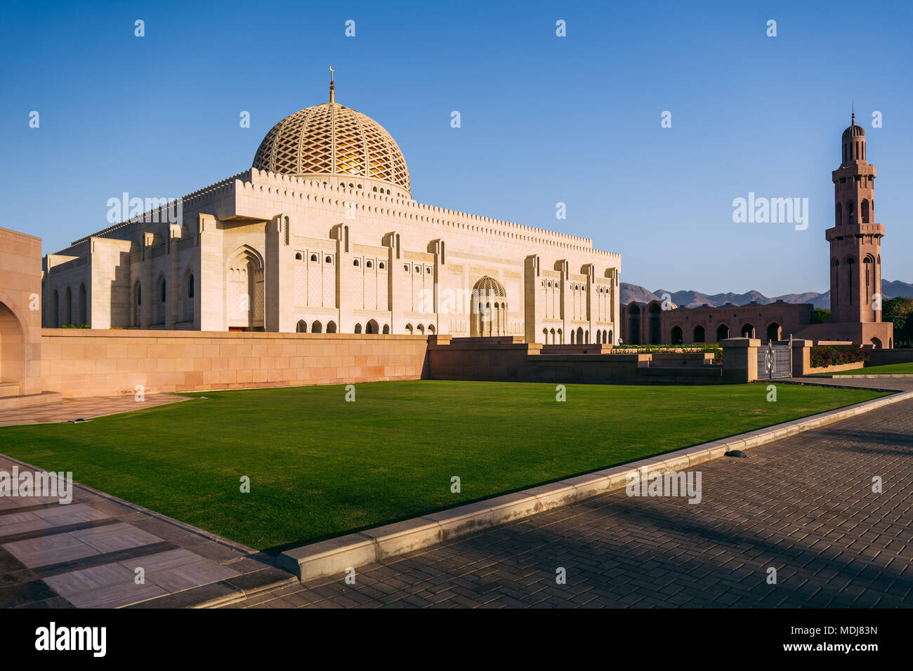 La grande mosquée Qaboos à Muscat, Oman Banque D'Images