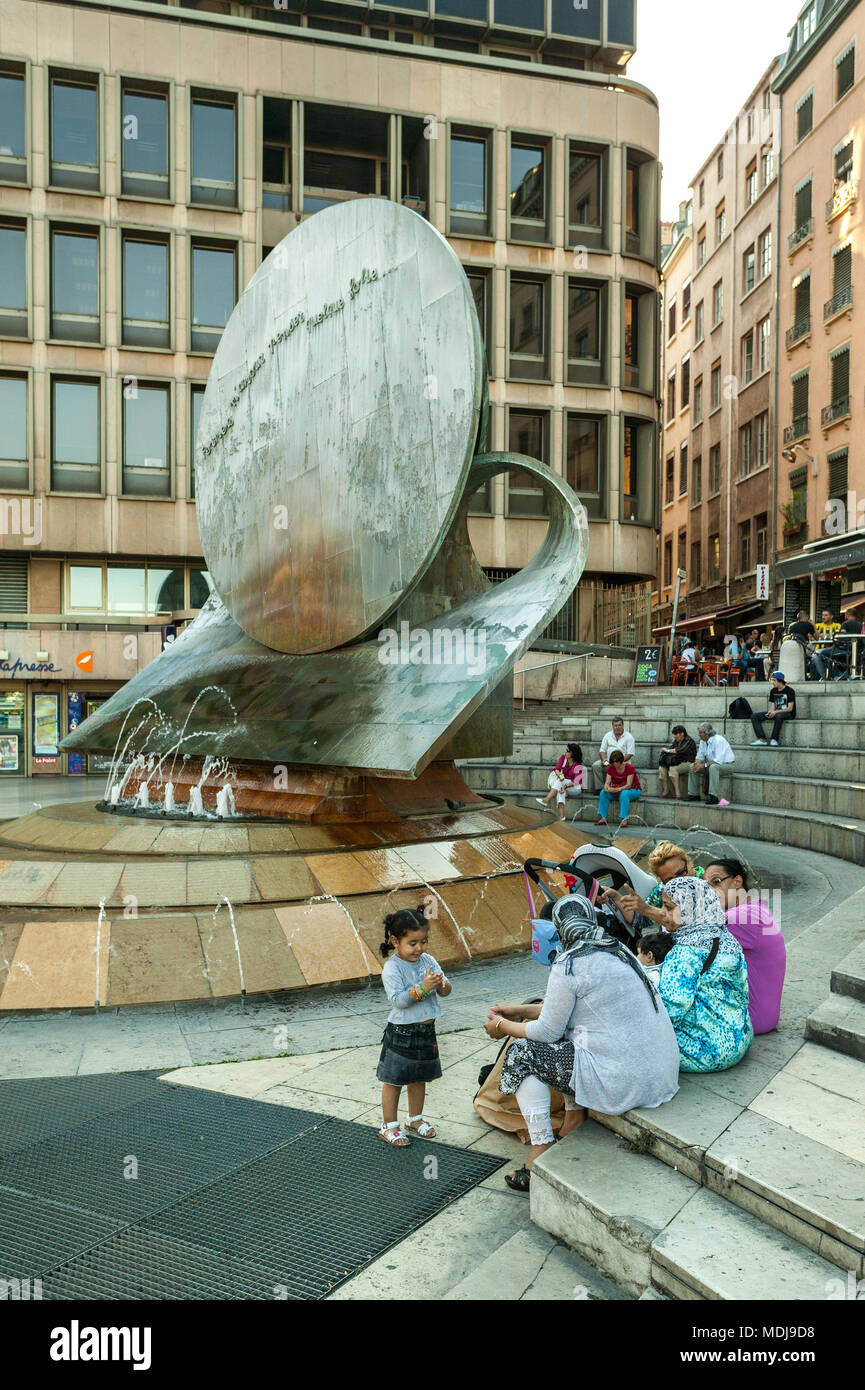 Lyon, Place Luis Pradel Banque D'Images