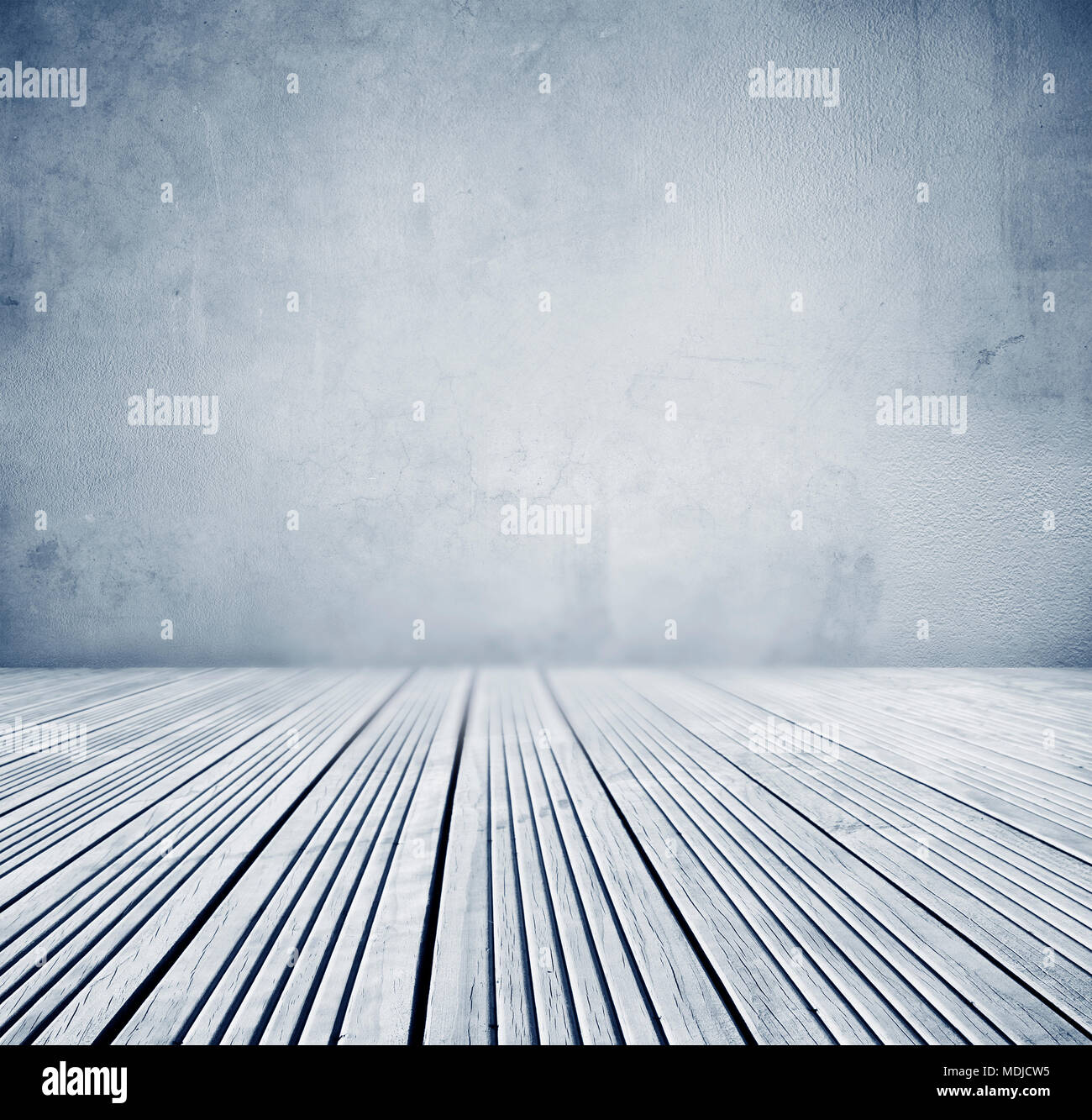 Planchers en bois et mur vide Banque D'Images