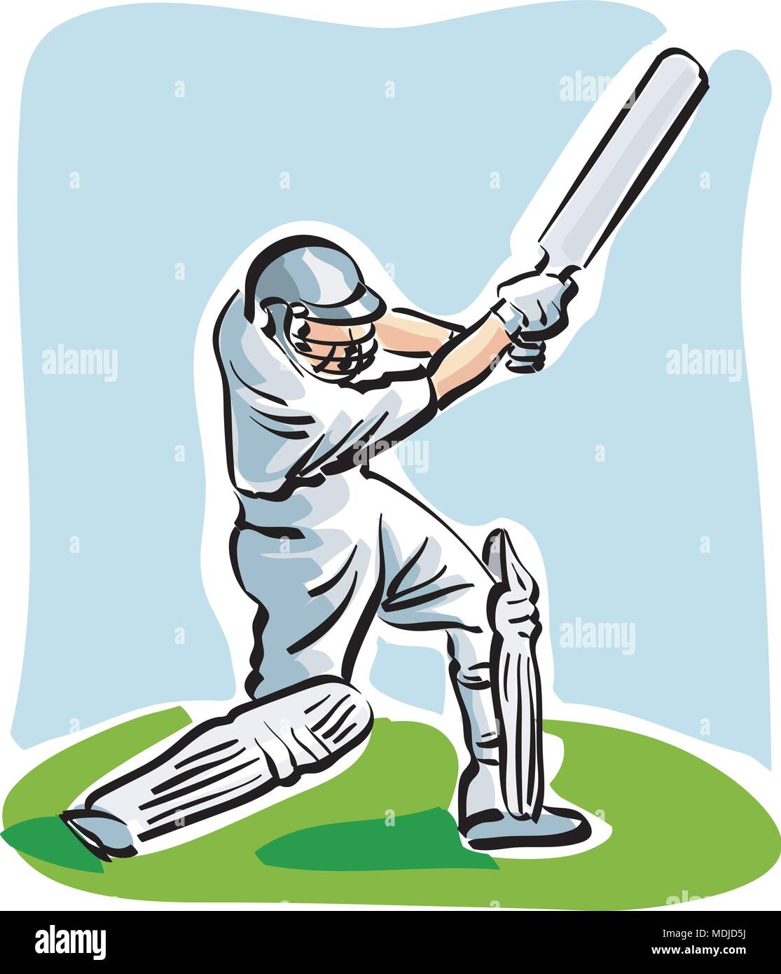 Vector Illustration d'un joueur de cricket Illustration de Vecteur
