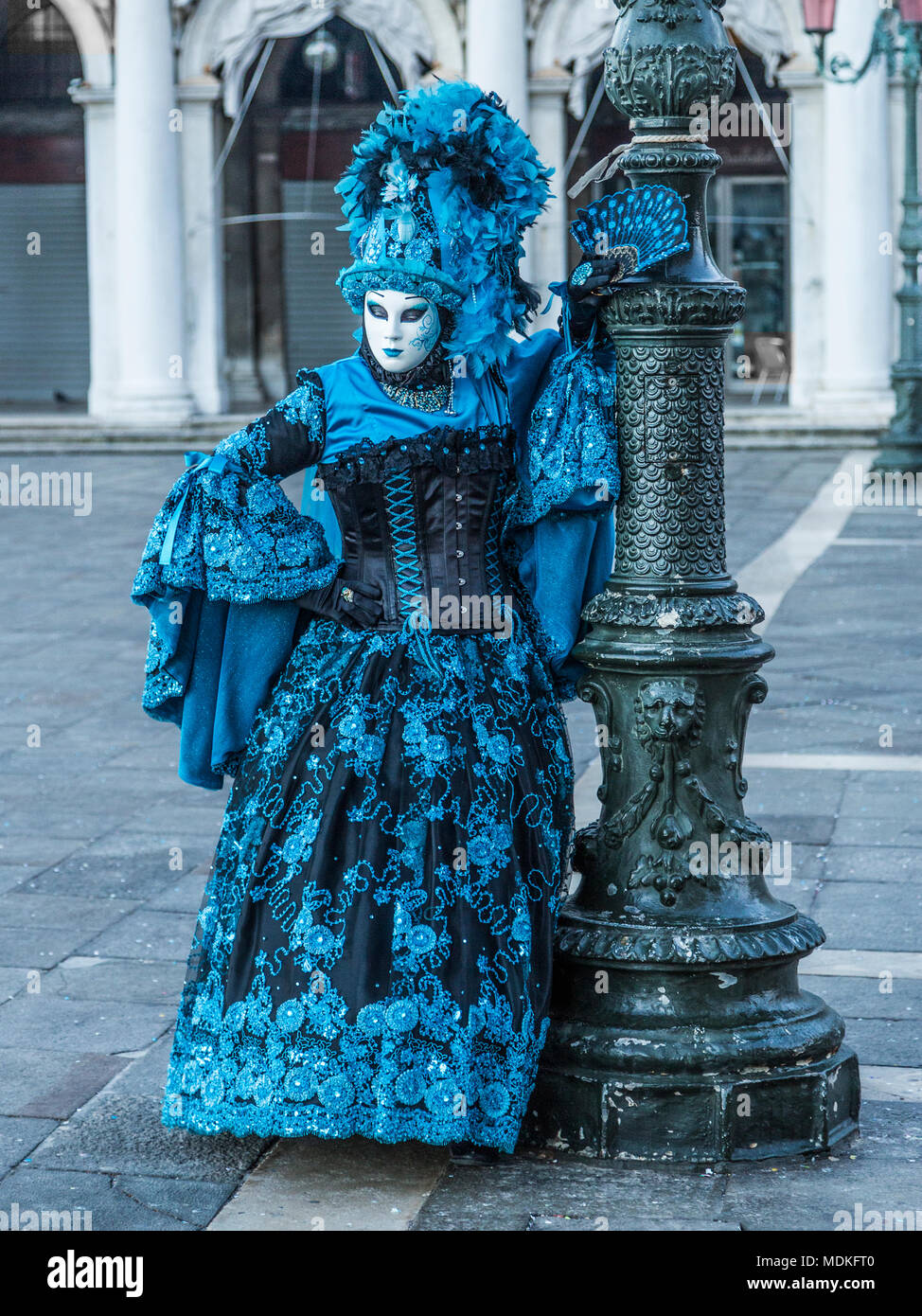 Carnaval de Venise, costumes, masques, bal masqué, Février, Piazza San Marco, la Place St Marc Banque D'Images