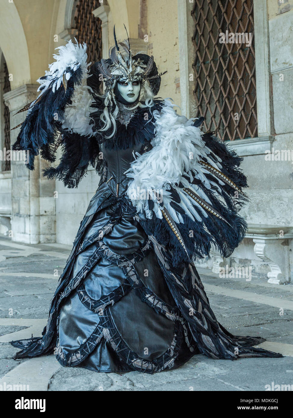 Carnaval de Venise, costumes, masques, bal masqué, Février, Piazza San Marco, la Place St Marc Banque D'Images